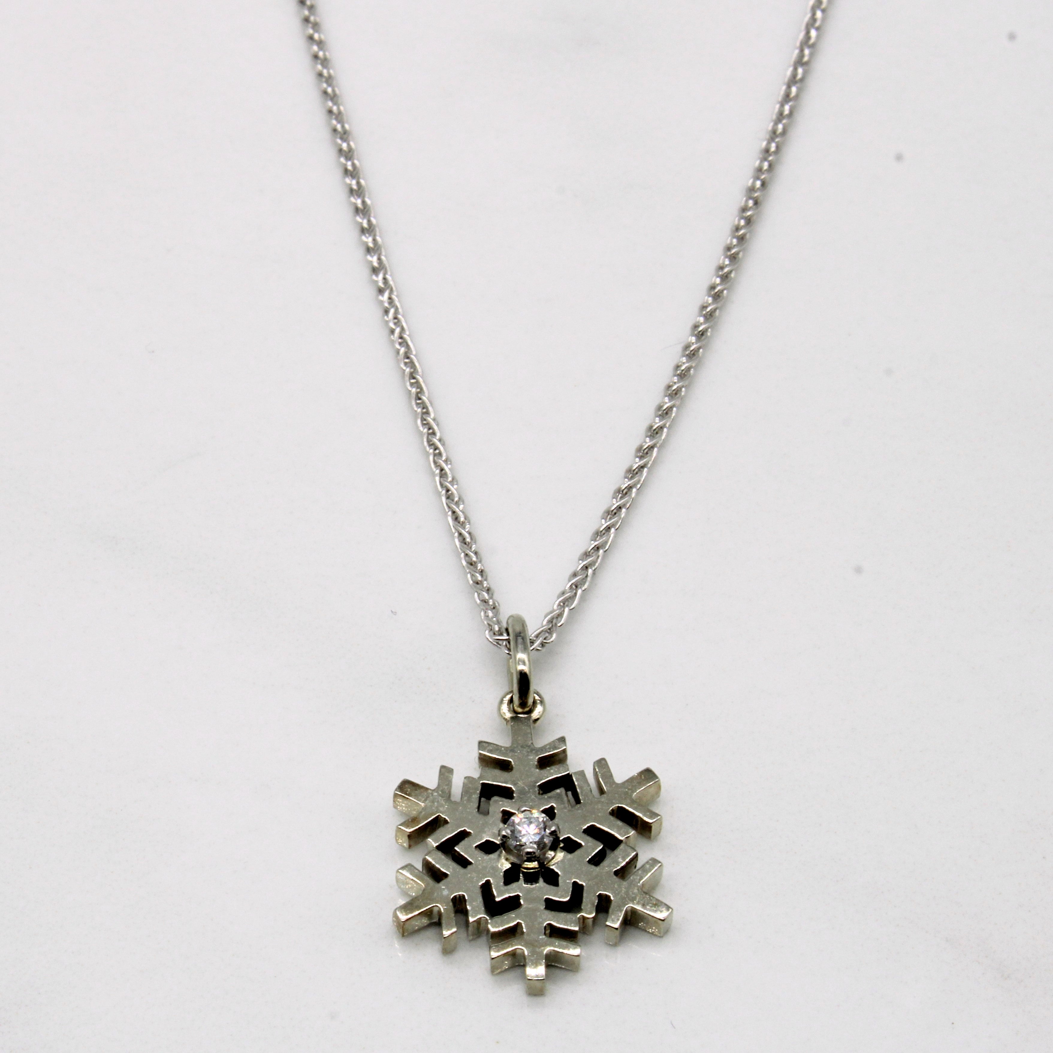 Diamond Snowflake Necklace | 0.06ct | 16" |