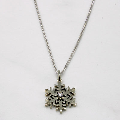 Diamond Snowflake Necklace | 0.06ct | 16