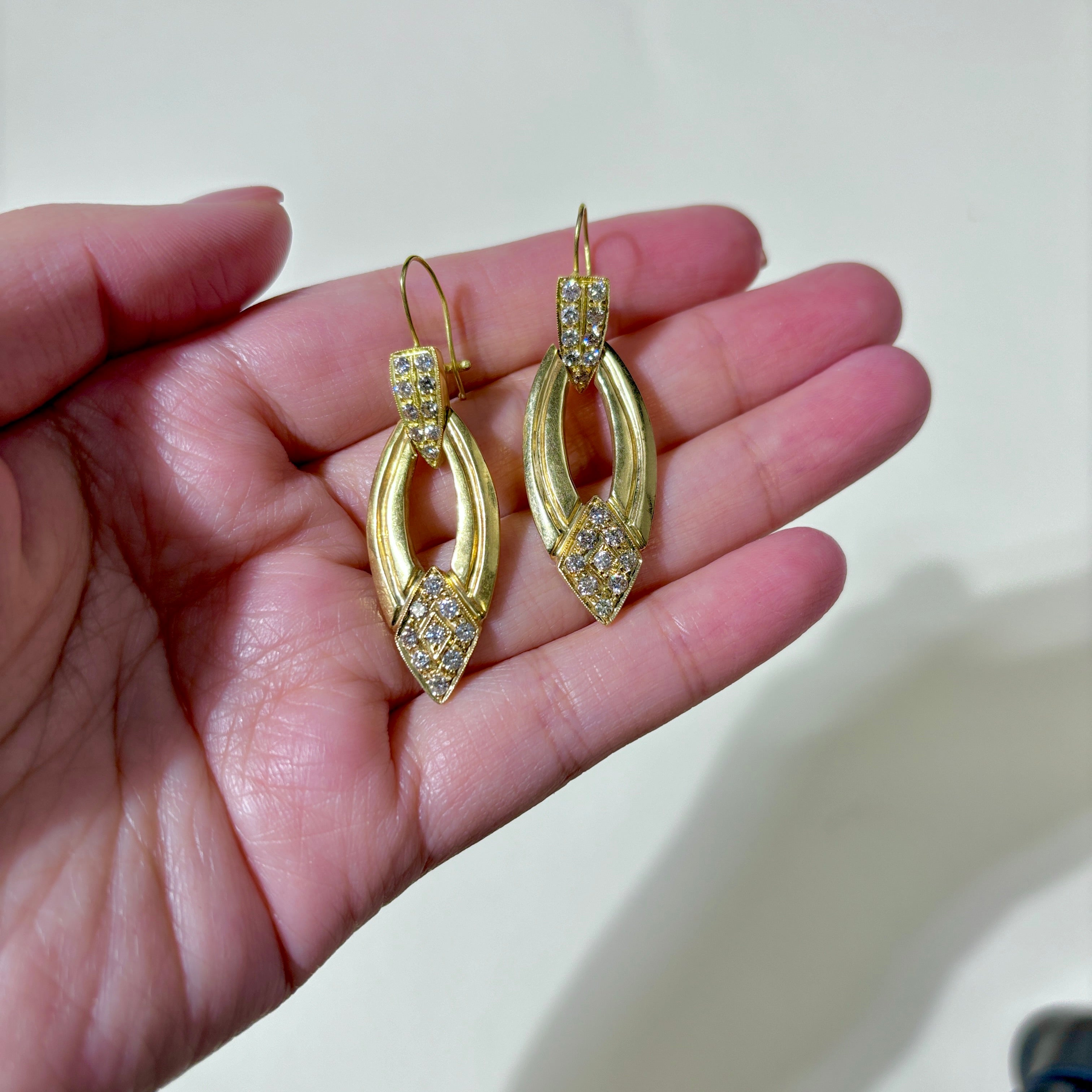 18K Yellow Gold Diamond Drop Earrings | 0.55ctw |