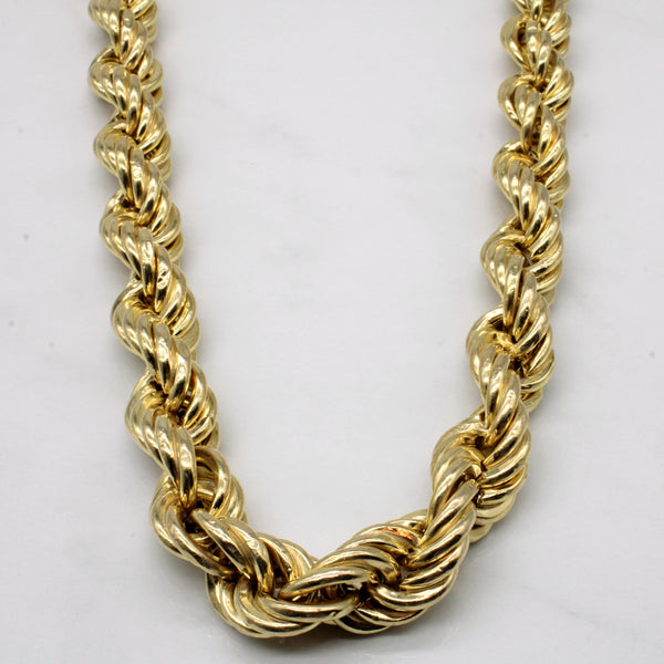 10k Yellow Gold Rope Link Chain | 26