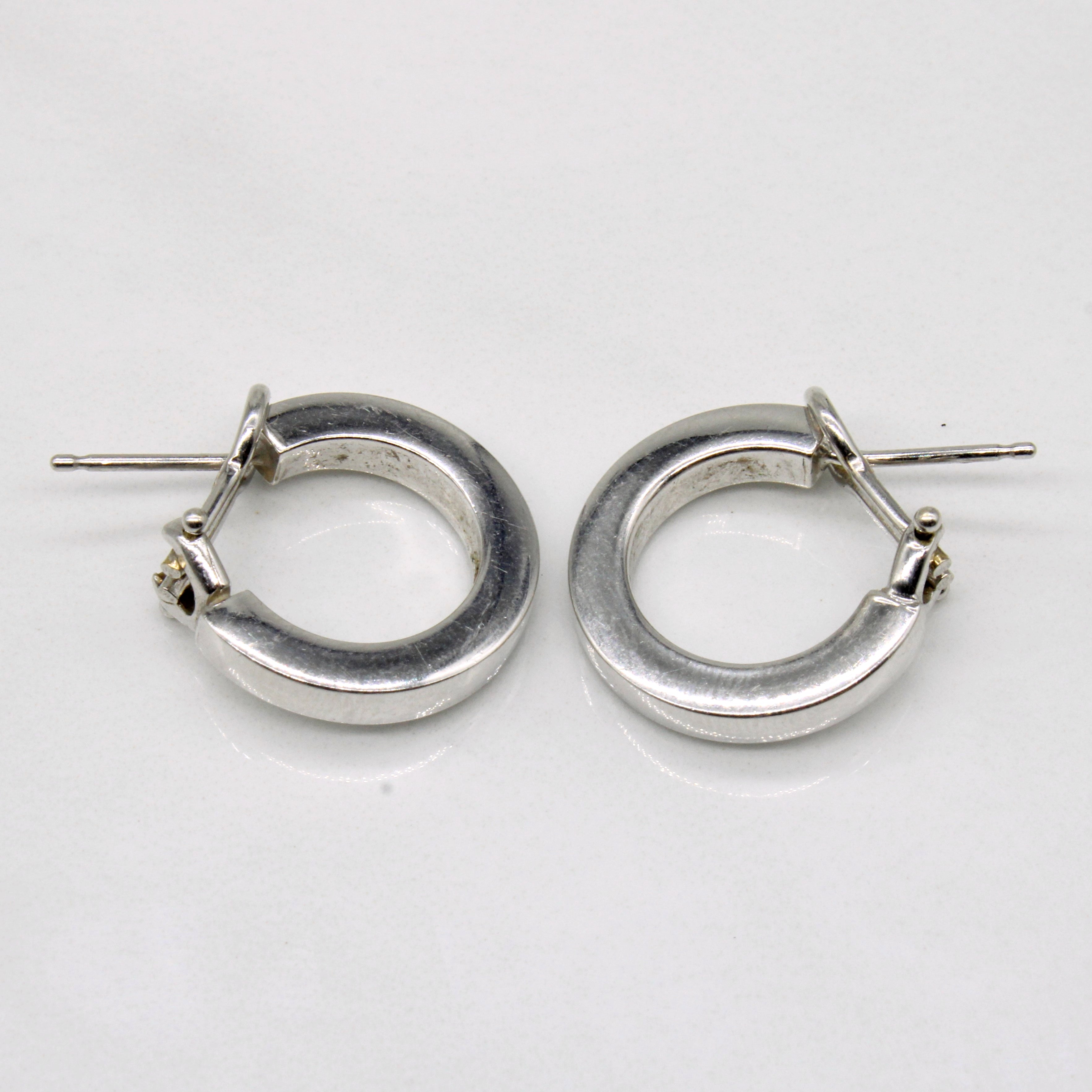 14k White Gold Hoop Earrings