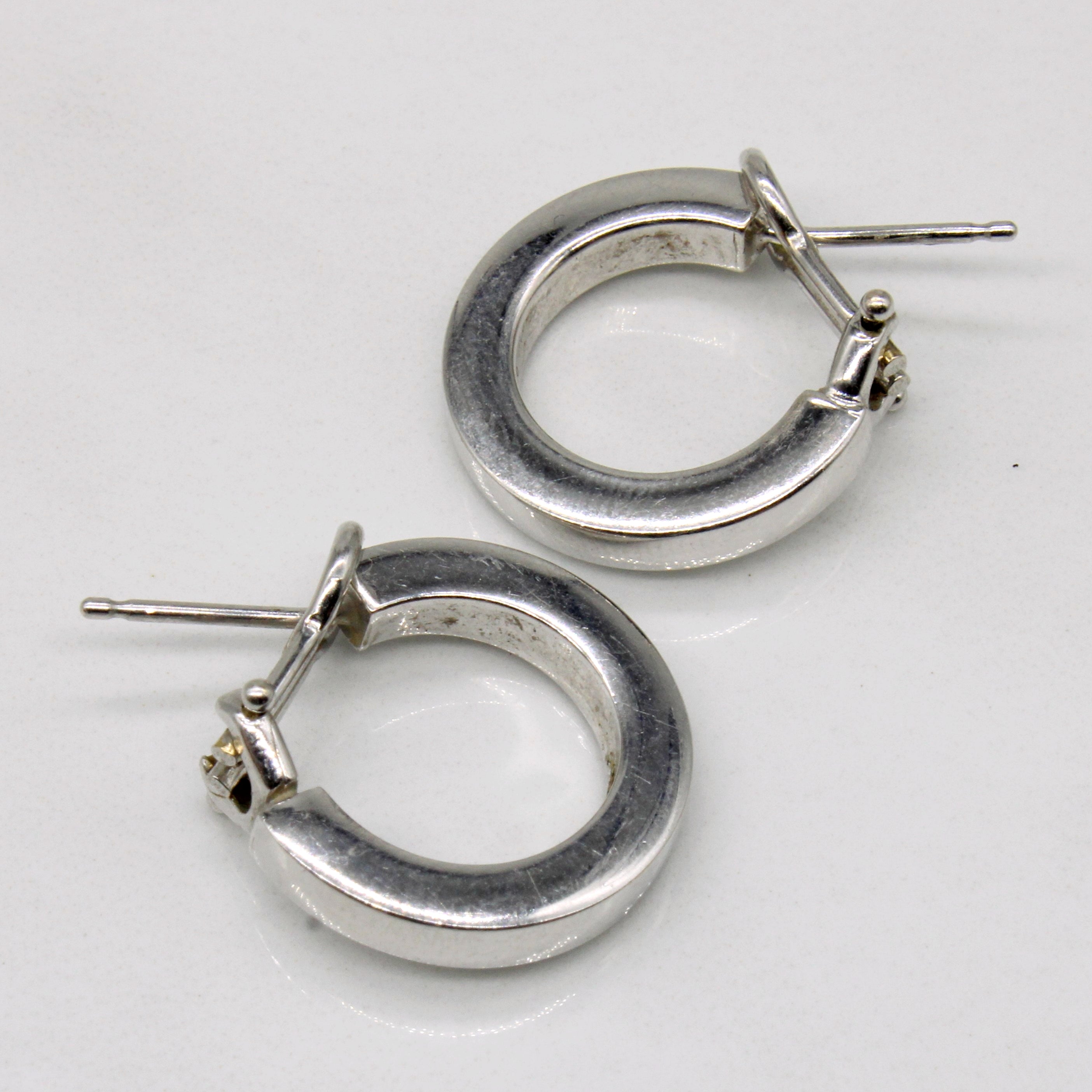 14k White Gold Hoop Earrings
