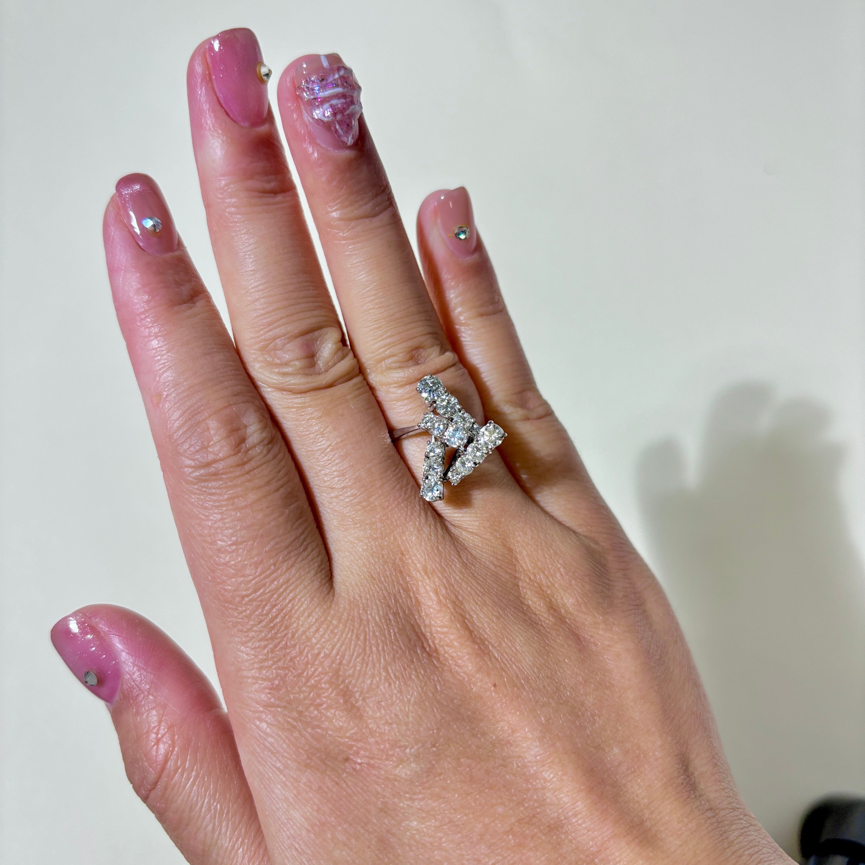 18K White Gold Diamond Abstract Ring | 2.00ctw | SZ 6.75 |