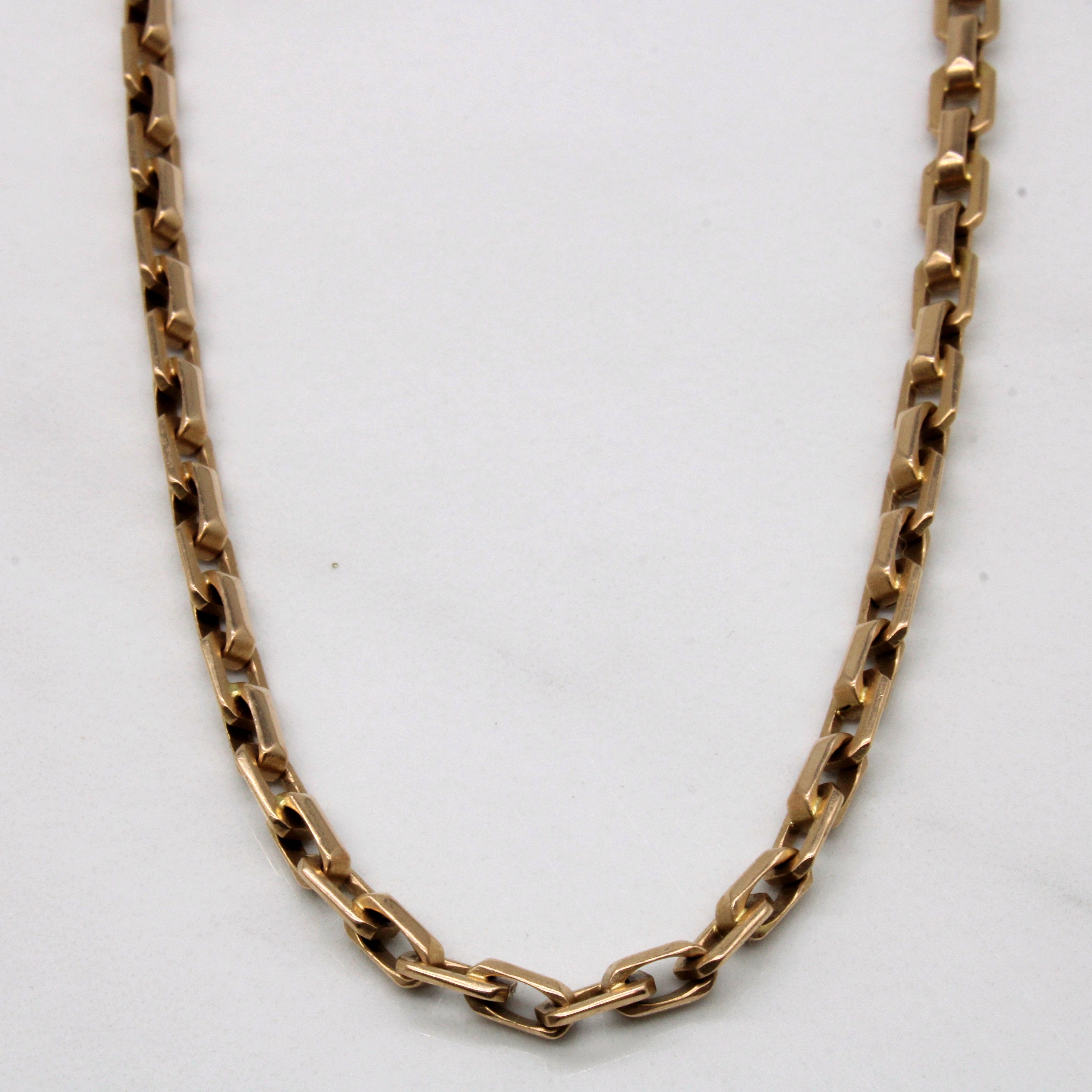 14k Yellow Gold Soft Square Link Chain | 18" |