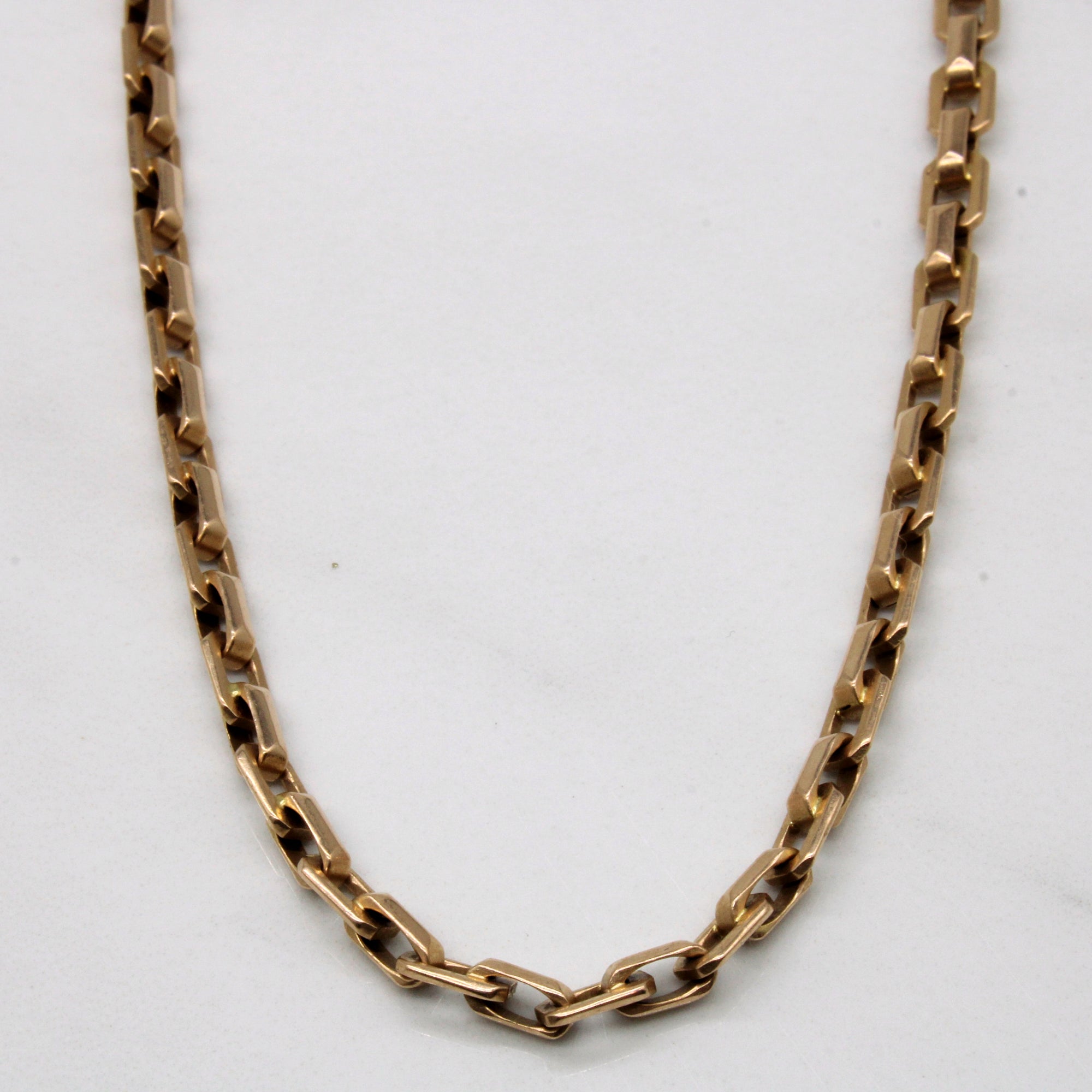 14k Yellow Gold Soft Square Link Chain | 18