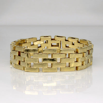 18k Yellow Gold Panther Link Bracelet | 7