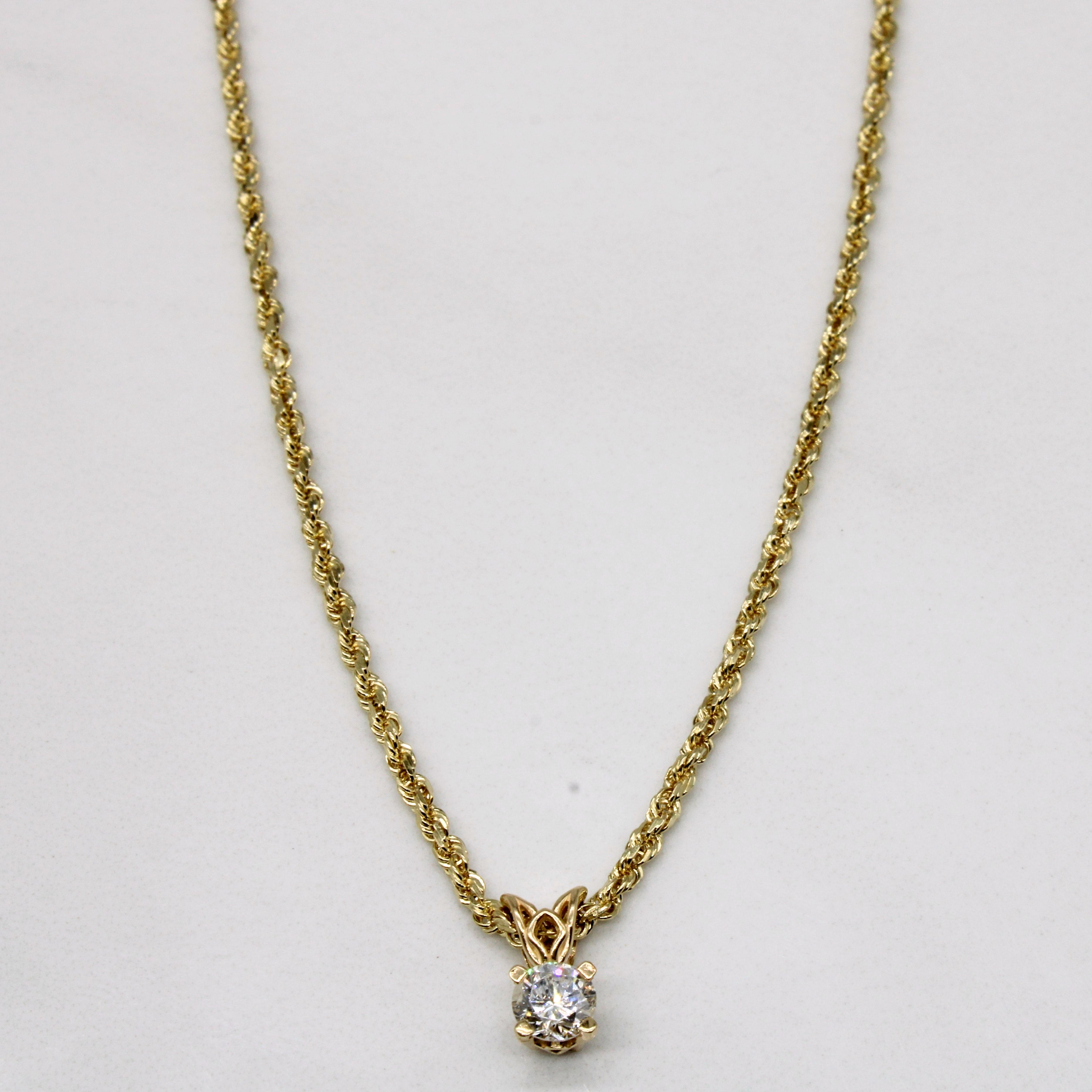 Diamond Pendant 14k Necklace | 0.22ct | 18" |