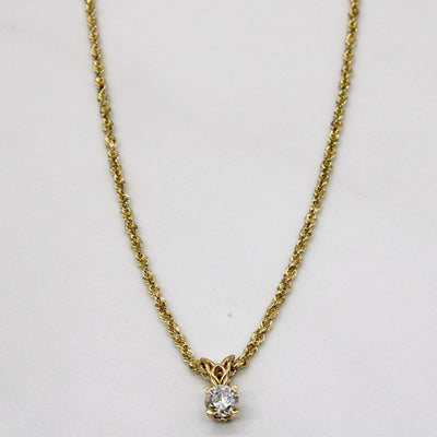 Diamond Pendant 14k Necklace | 0.22ct | 18