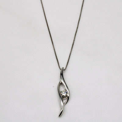 Diamond Bypass Pendant & 14k Necklace | 0.18ct | 18