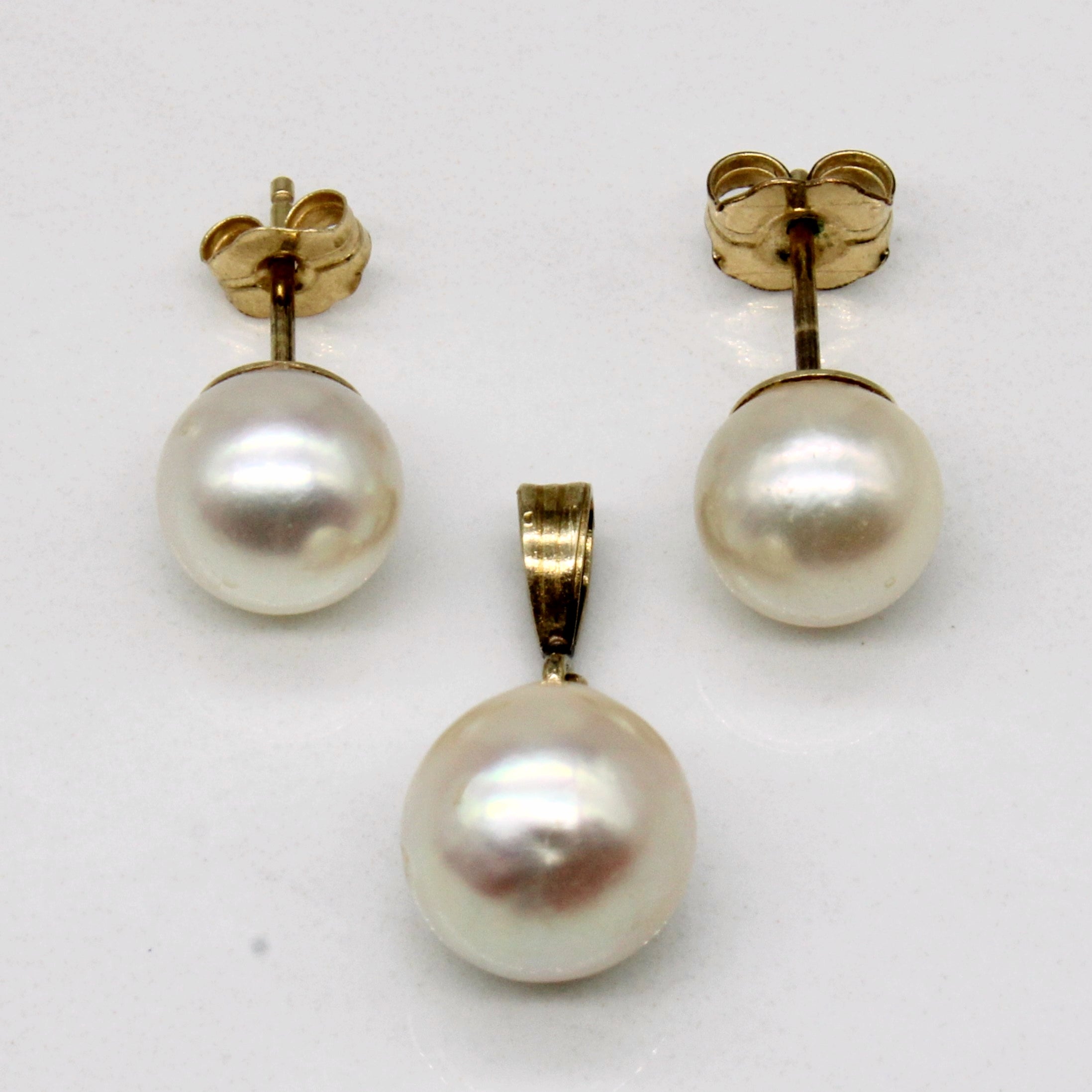 Boucles d'oreilles et pendentif en perles | 7,3 - 8,4 mm 