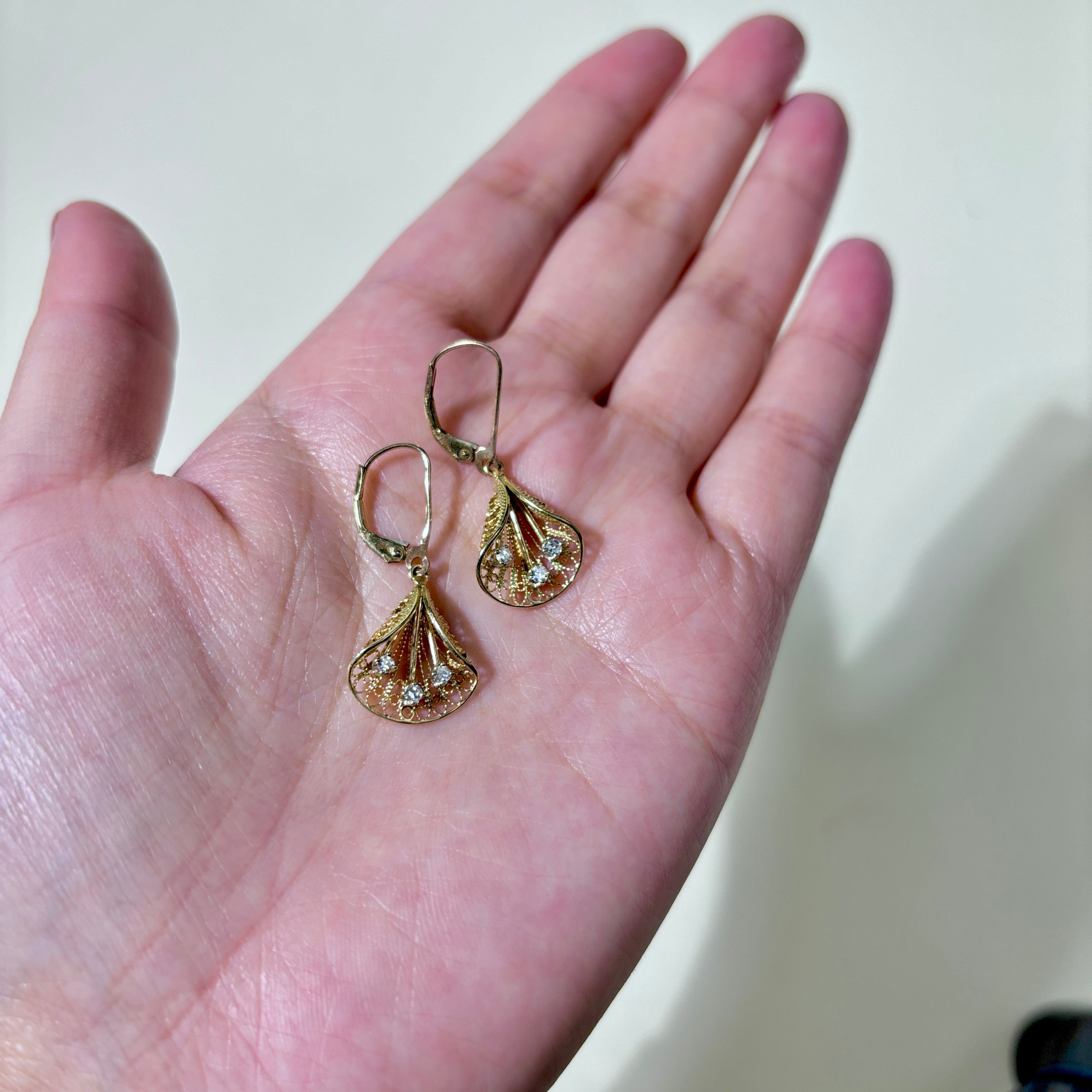 10K Yellow Gold Diamond Drop Earrings | 0.15ctw |
