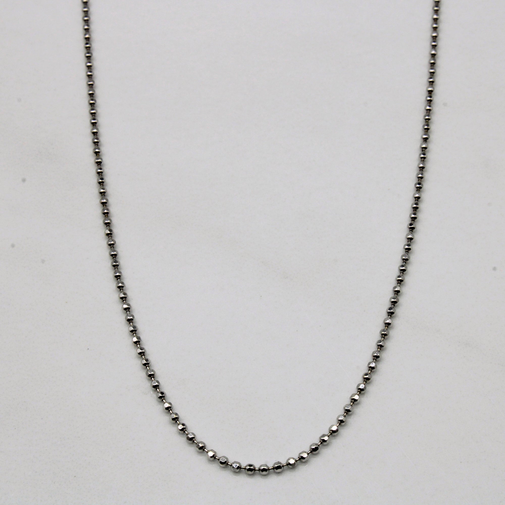 14k White Gold Bead Chain | 16