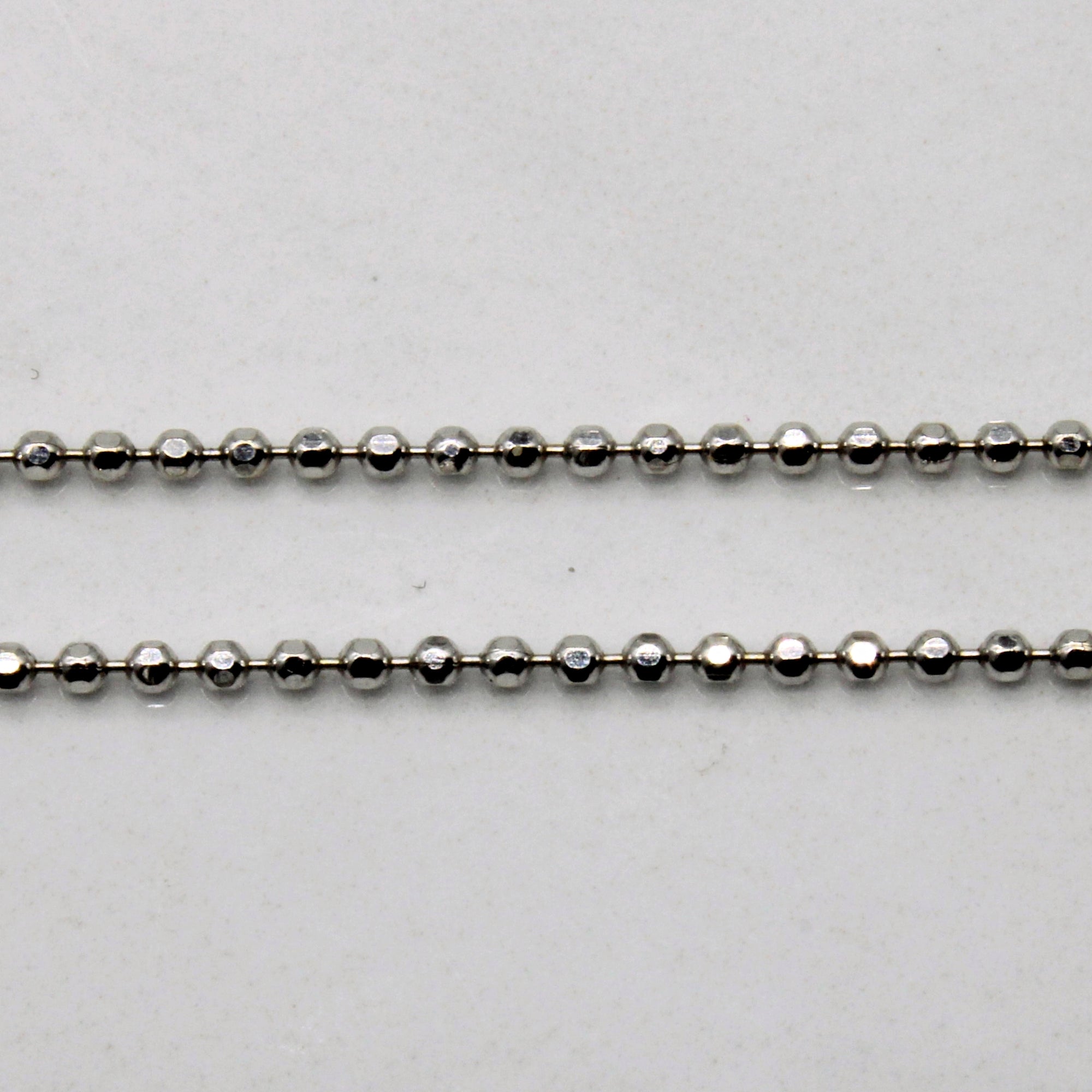 14k White Gold Bead Chain | 16