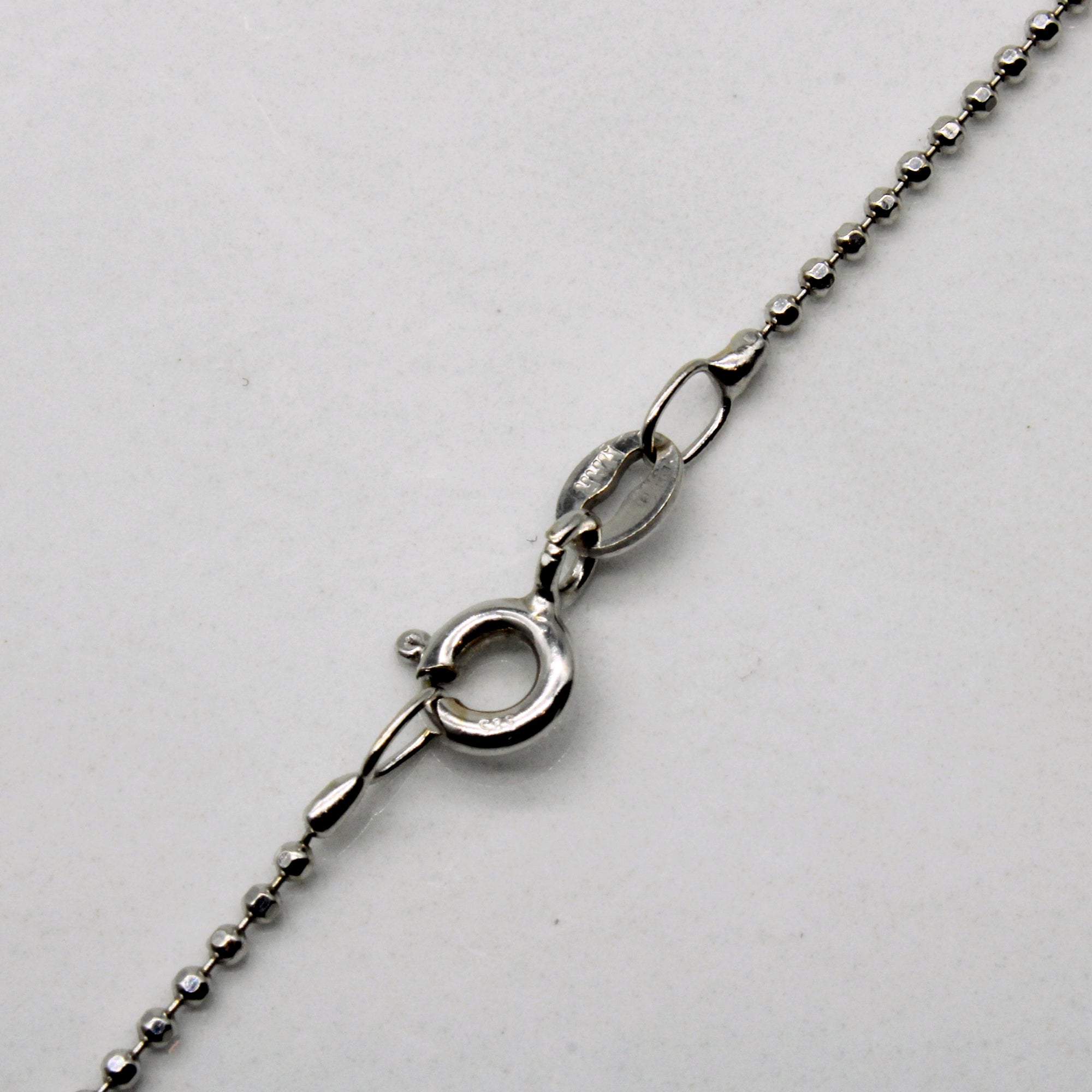 14k White Gold Bead Chain | 16