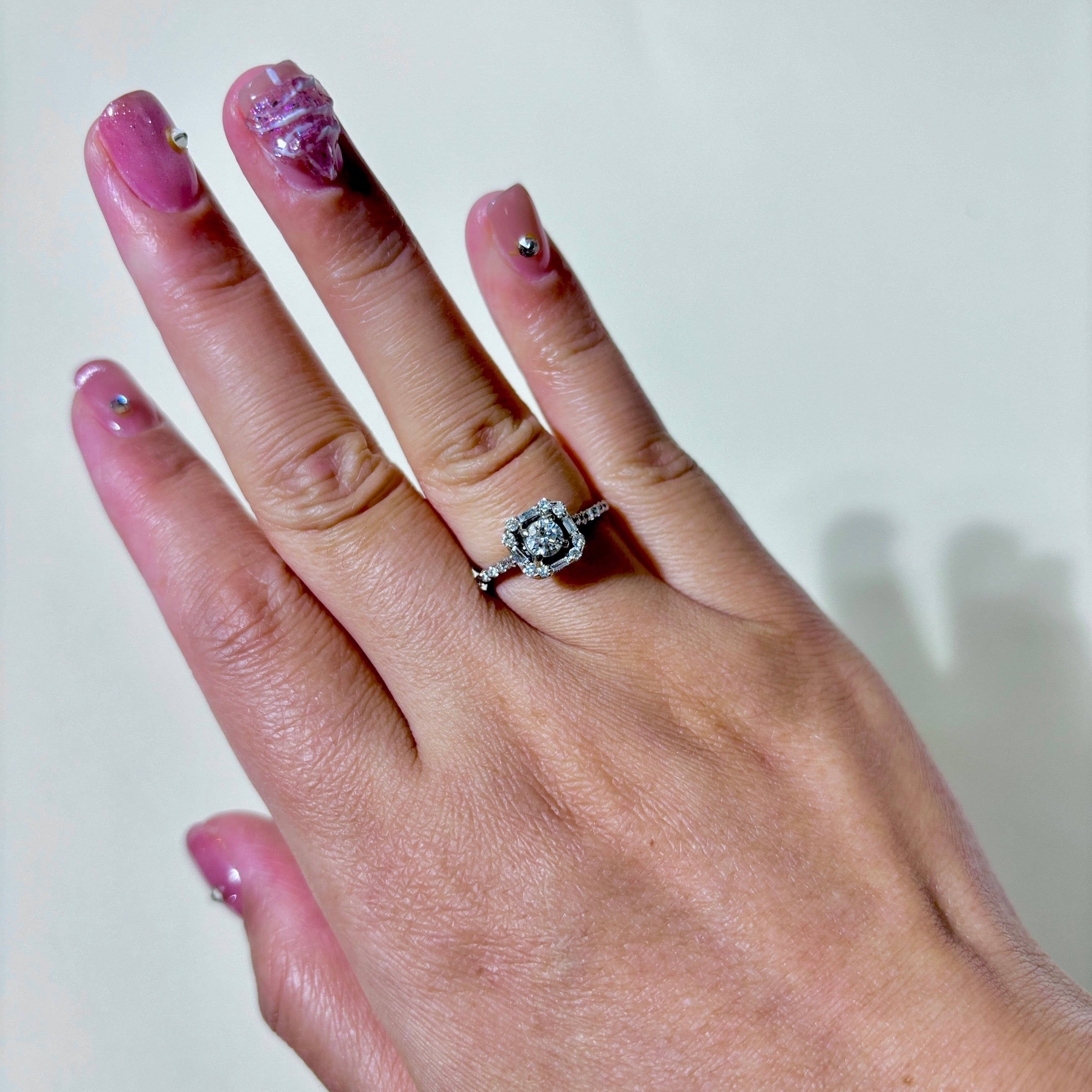 Bague en or blanc 14 carats et diamants | 0,77 ct | Taille 6 | 