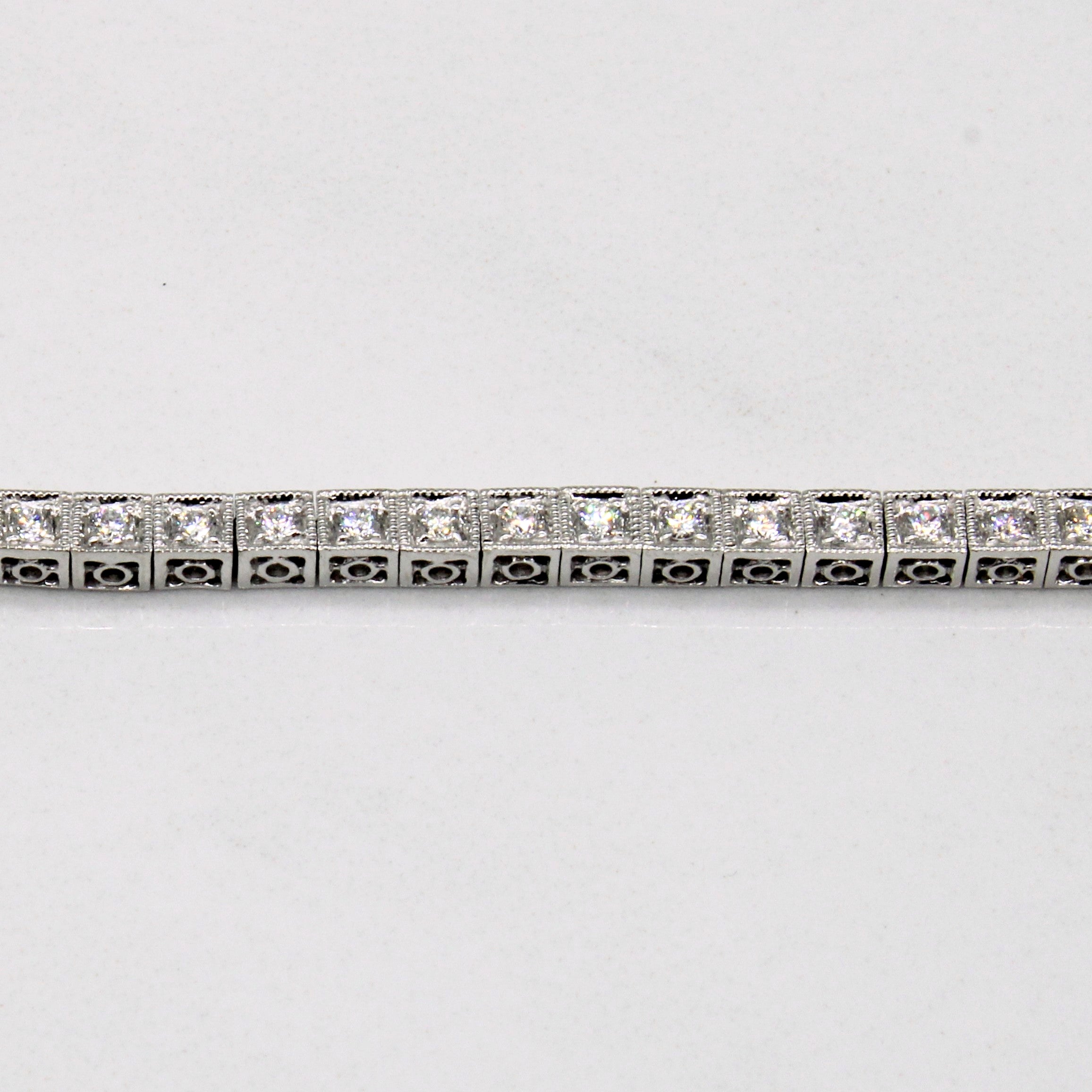 Bracelet à boucle sertie de diamants | 1,02 ct | 17,8 cm | 