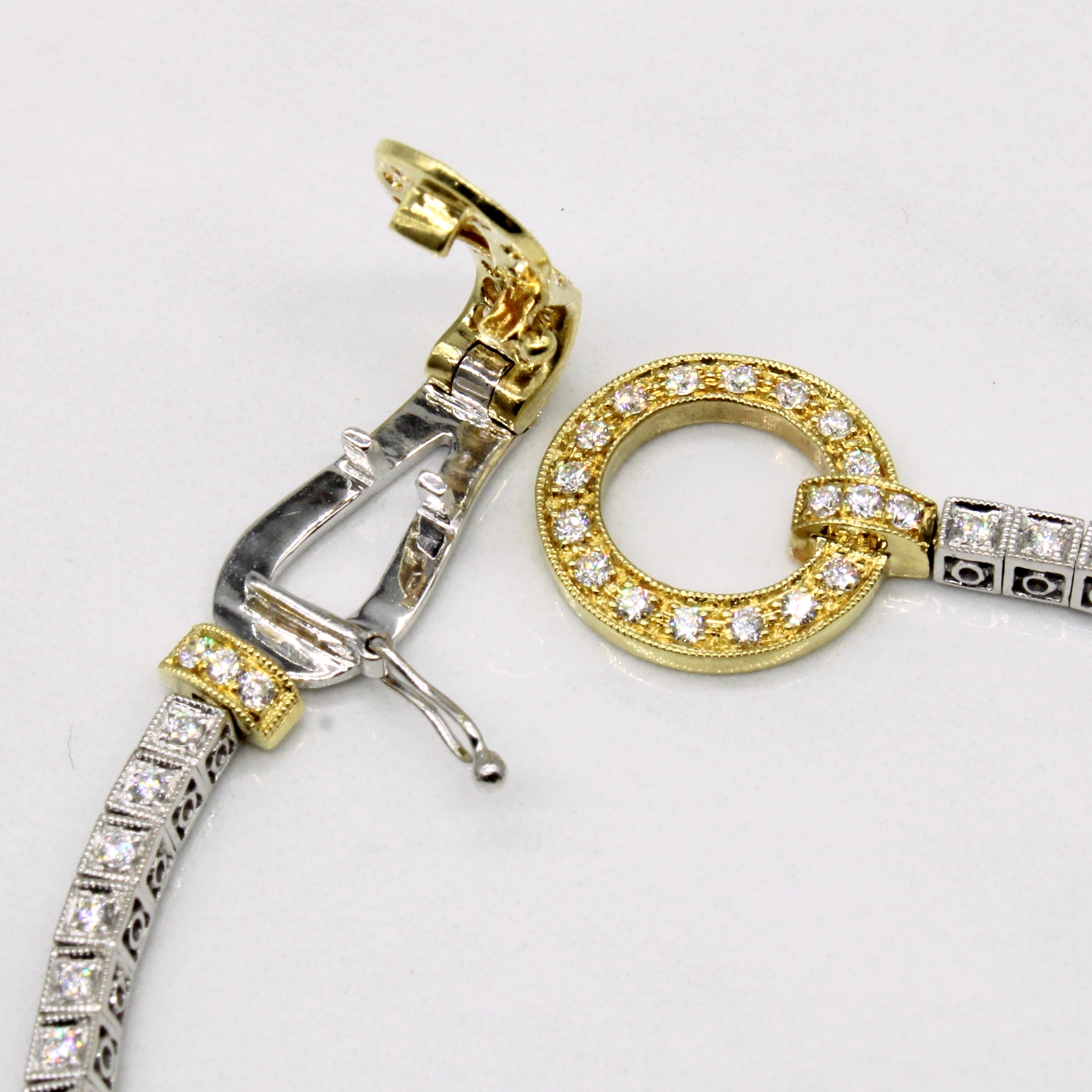 Bracelet à boucle sertie de diamants | 1,02 ct | 17,8 cm | 