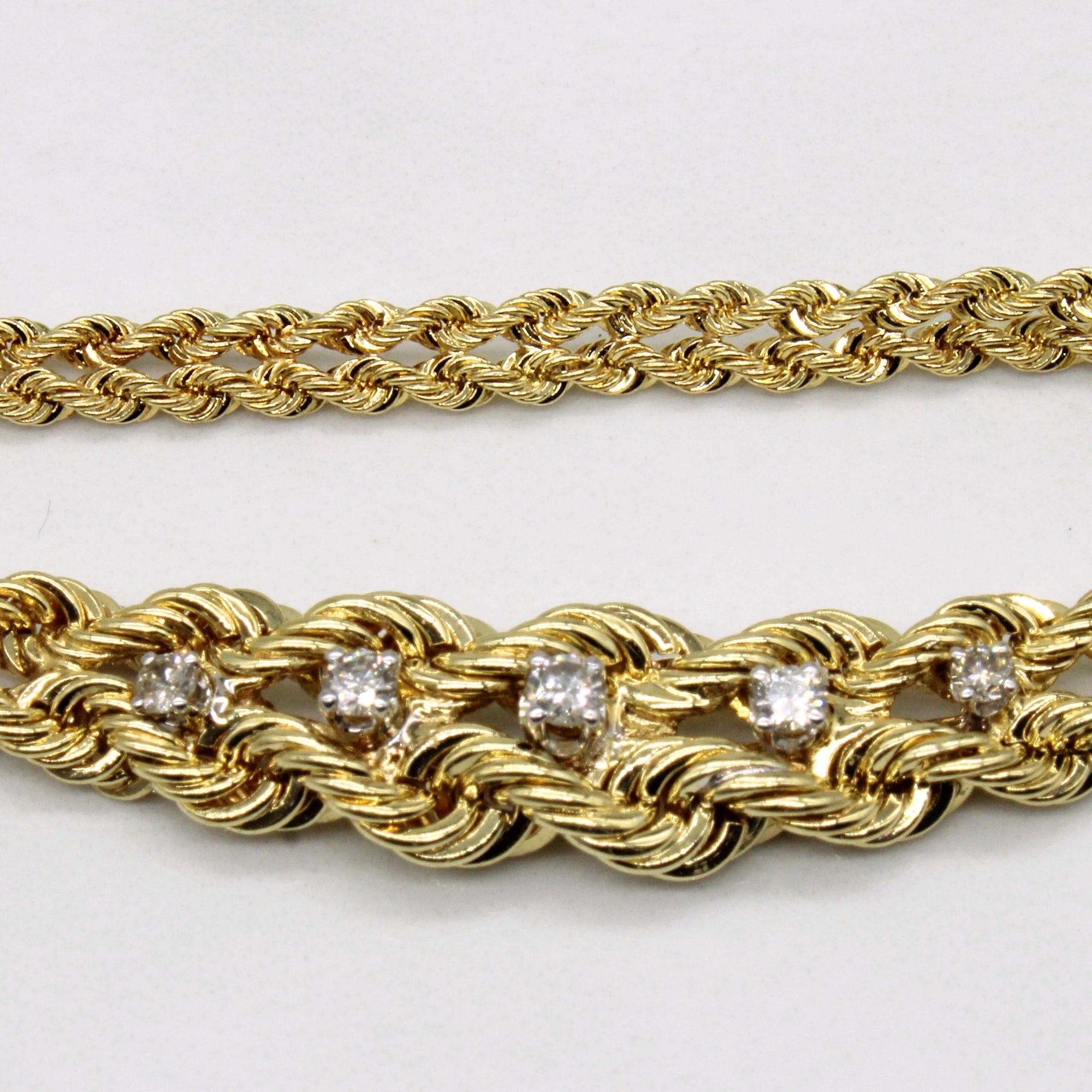 Diamond Lock Rope Chain Diamond Rope Chain Necklace | 0.22ctw | 16