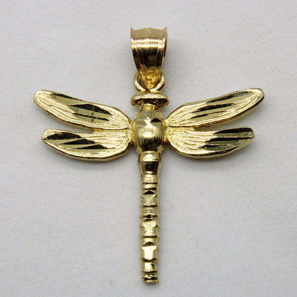 10k Yellow Gold Dragonfly Pendant
