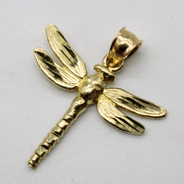10k Yellow Gold Dragonfly Pendant