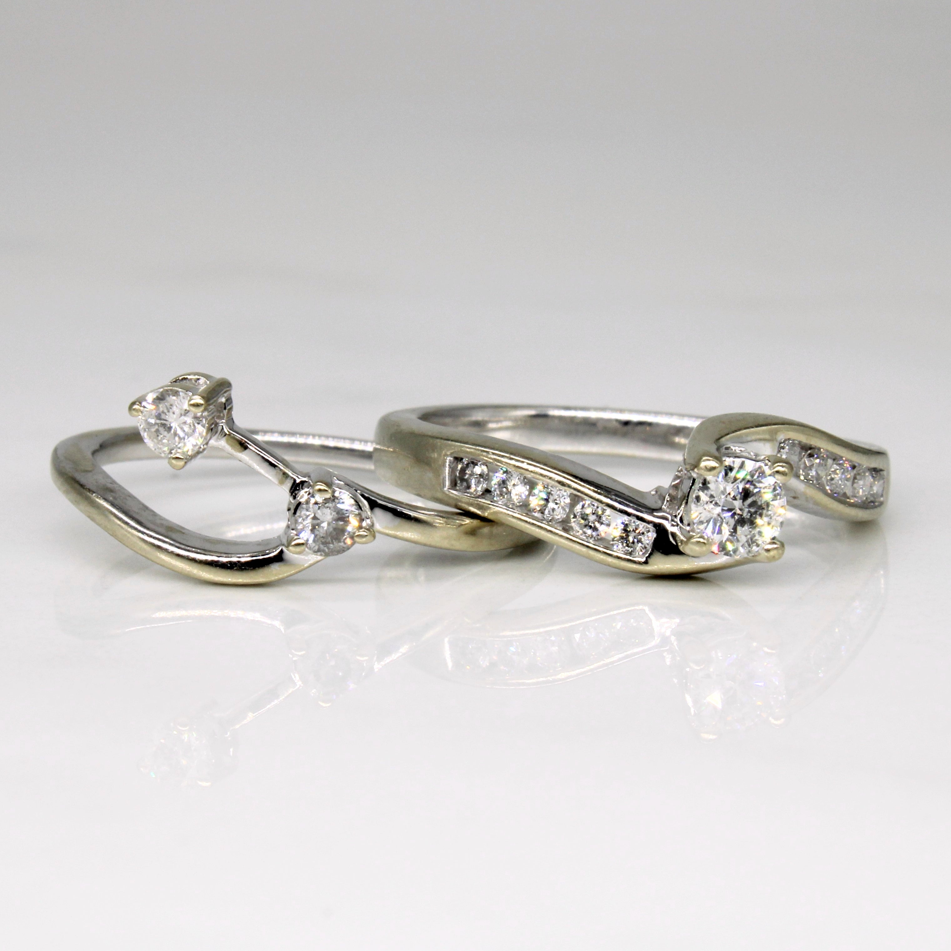 Diamond Wedding Ring Set | 0.51ctw | SZ 6.75 |