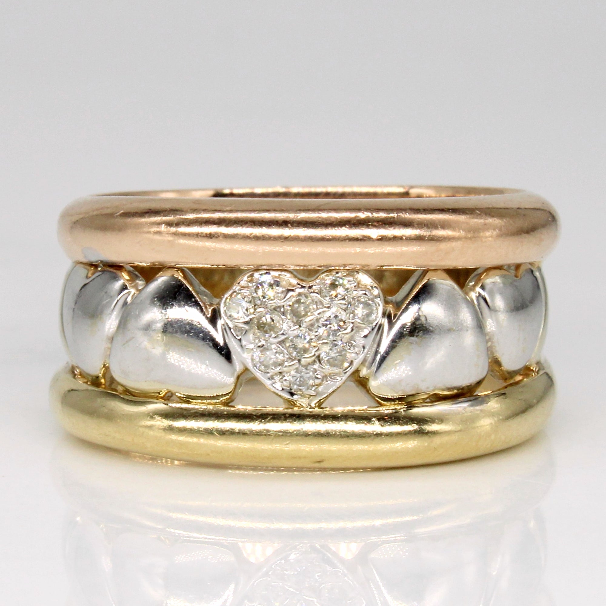 Diamond Heart Ring | 0.12ctw | SZ 9.5 |