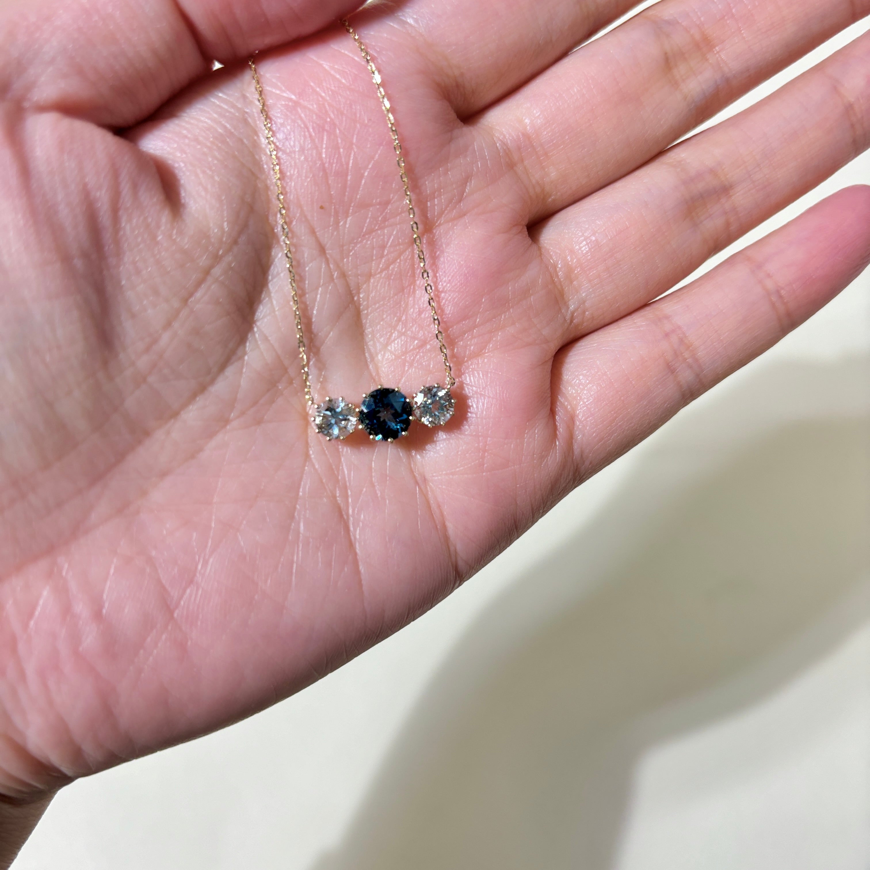 10K Yellow Gold Topaz & Aquamarine Necklace | 1.16ct, 0.92ctw | 16" |