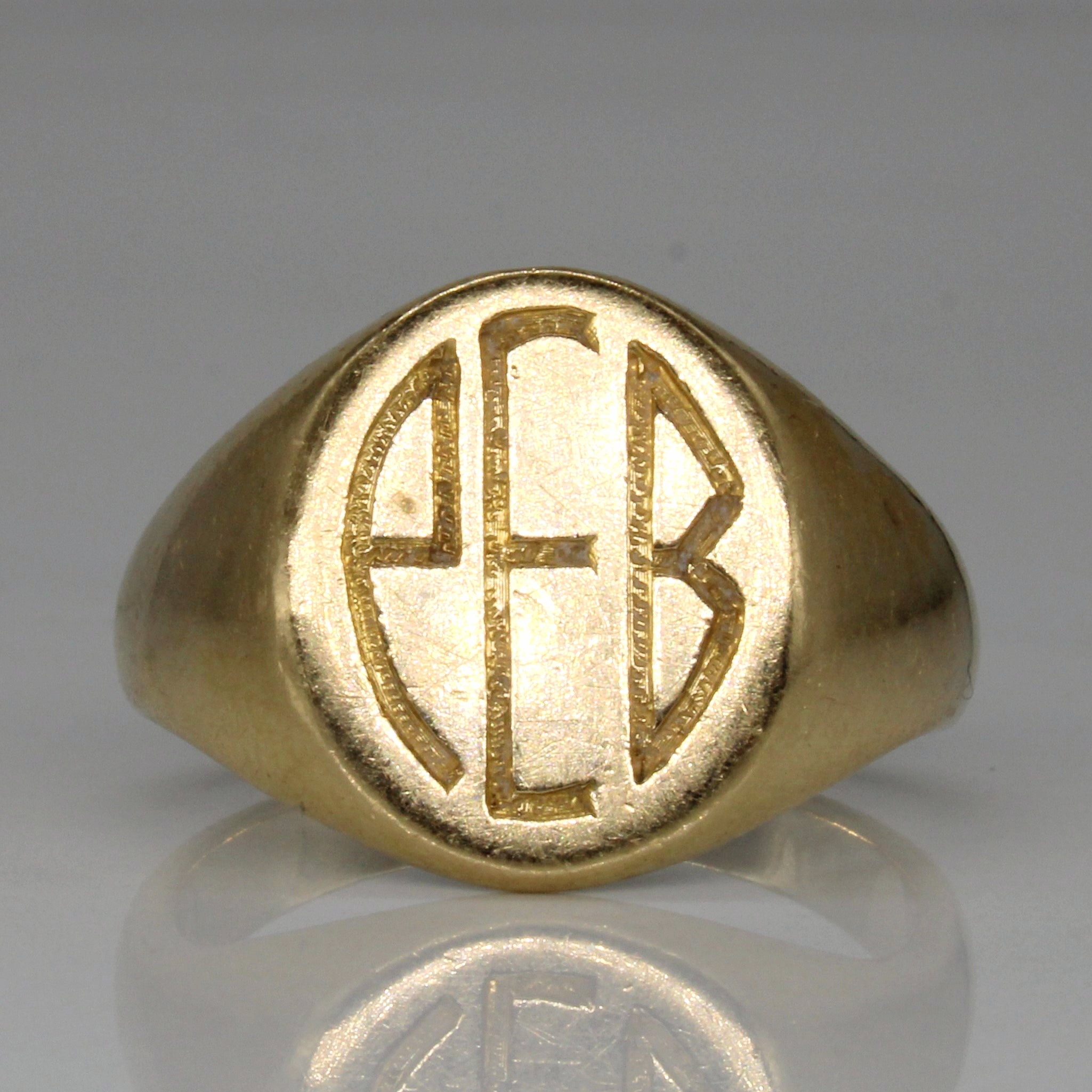 14k Yellow Gold Initial Ring | SZ 9.75 |