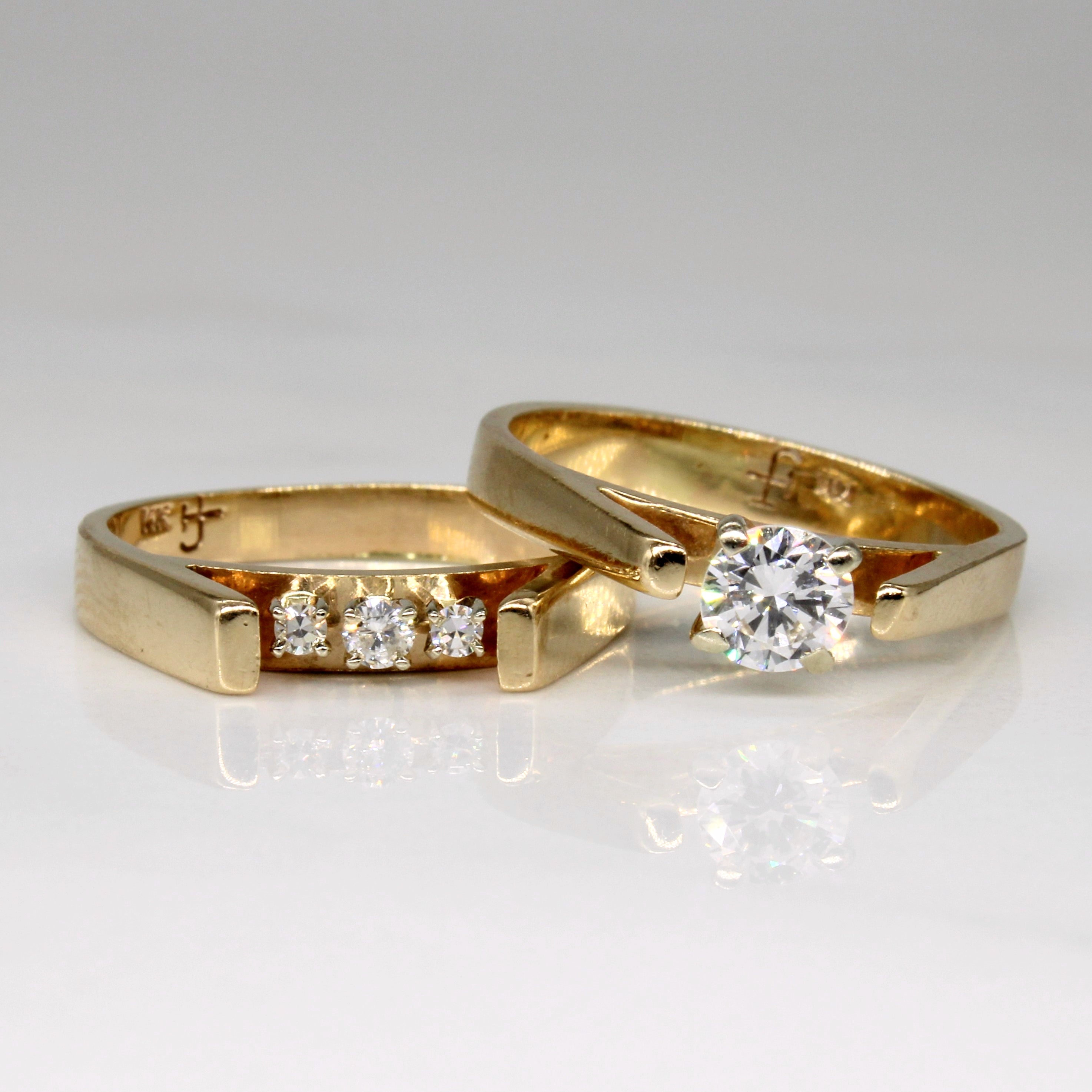 Diamond Wedding Ring Set | 0.45ctw | SZ 5.75 |