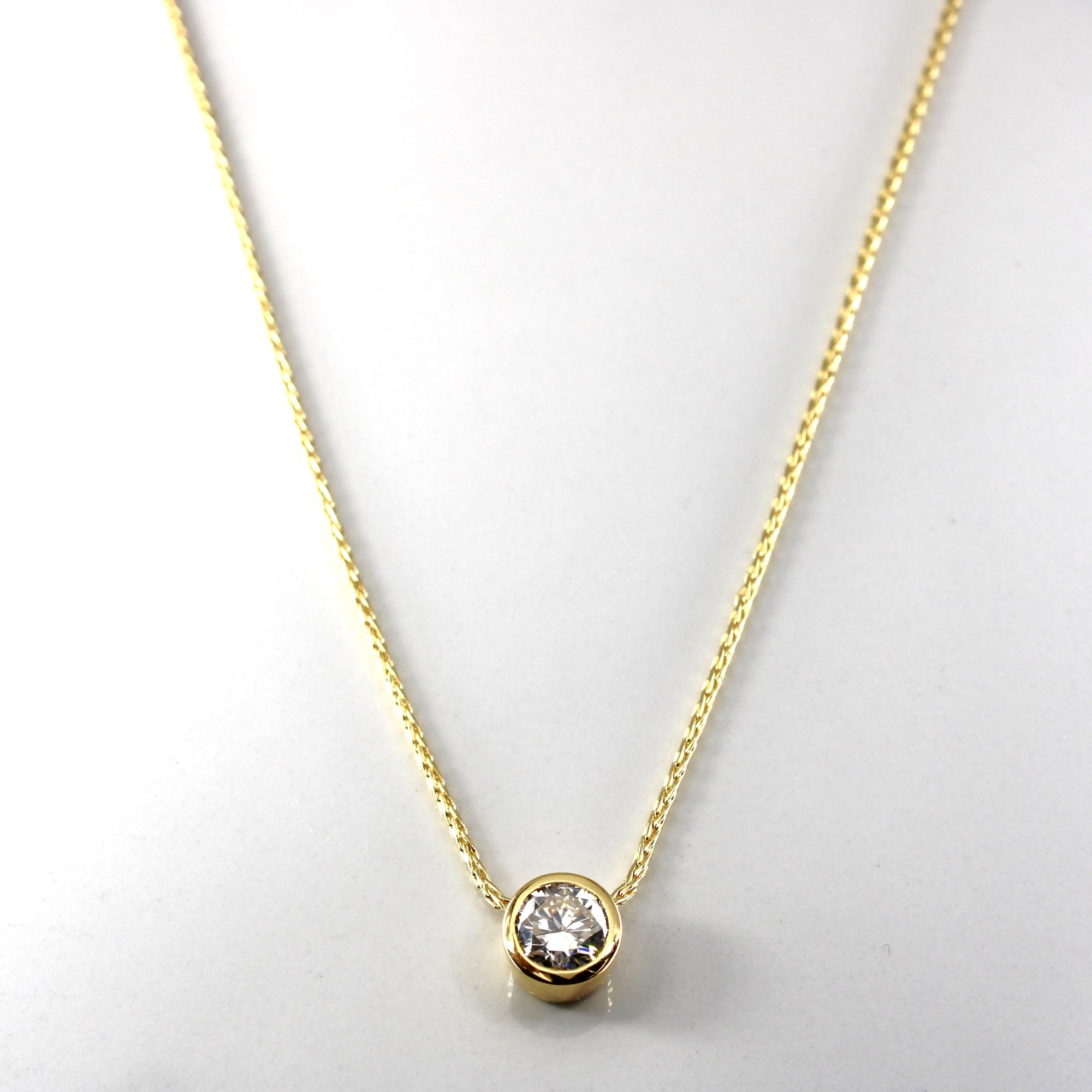 Bezel Set Diamond Pendant Necklace | 1.50ct VS2 H/I | 16