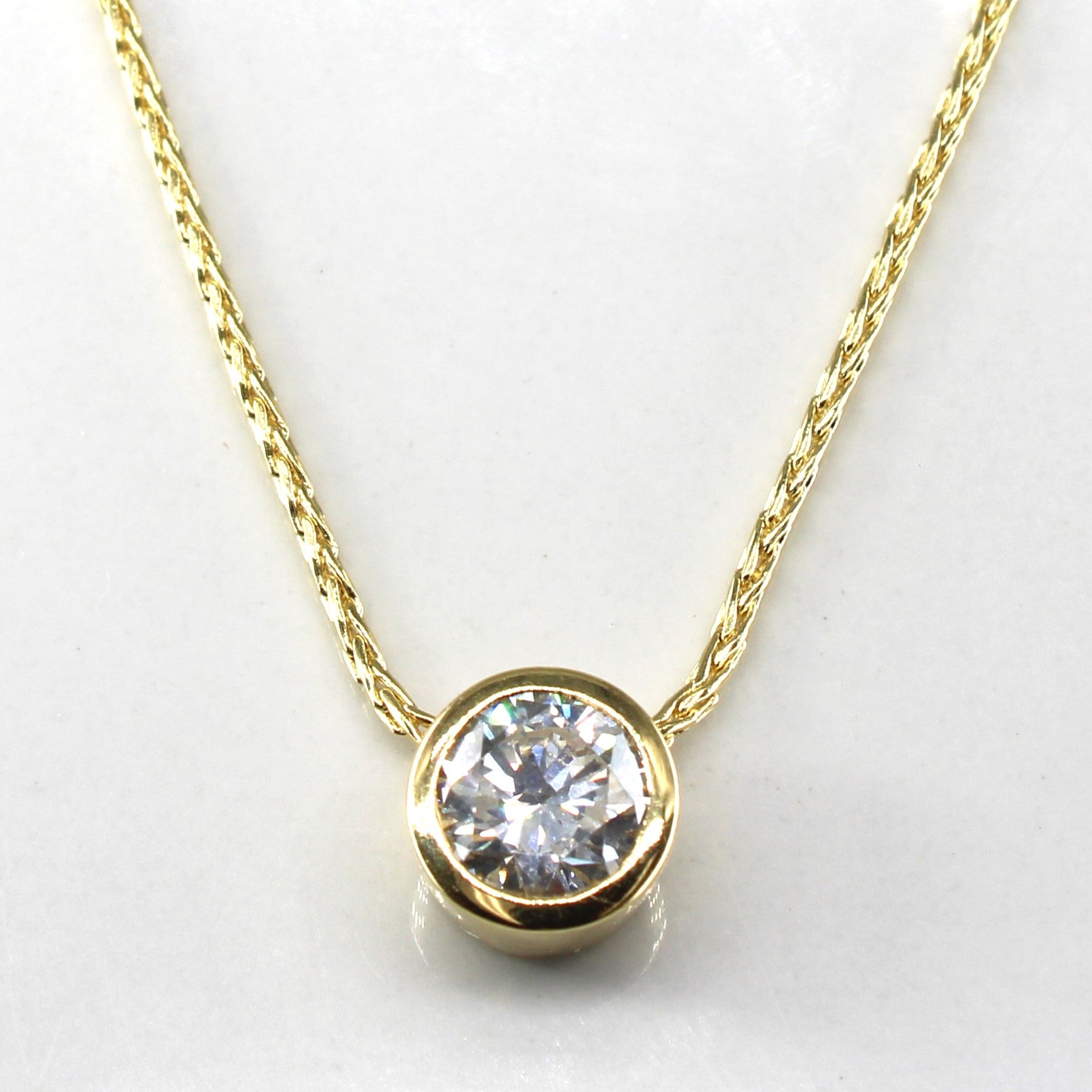 Bezel Set Diamond Pendant Necklace | 1.50ct VS2 H/I | 16