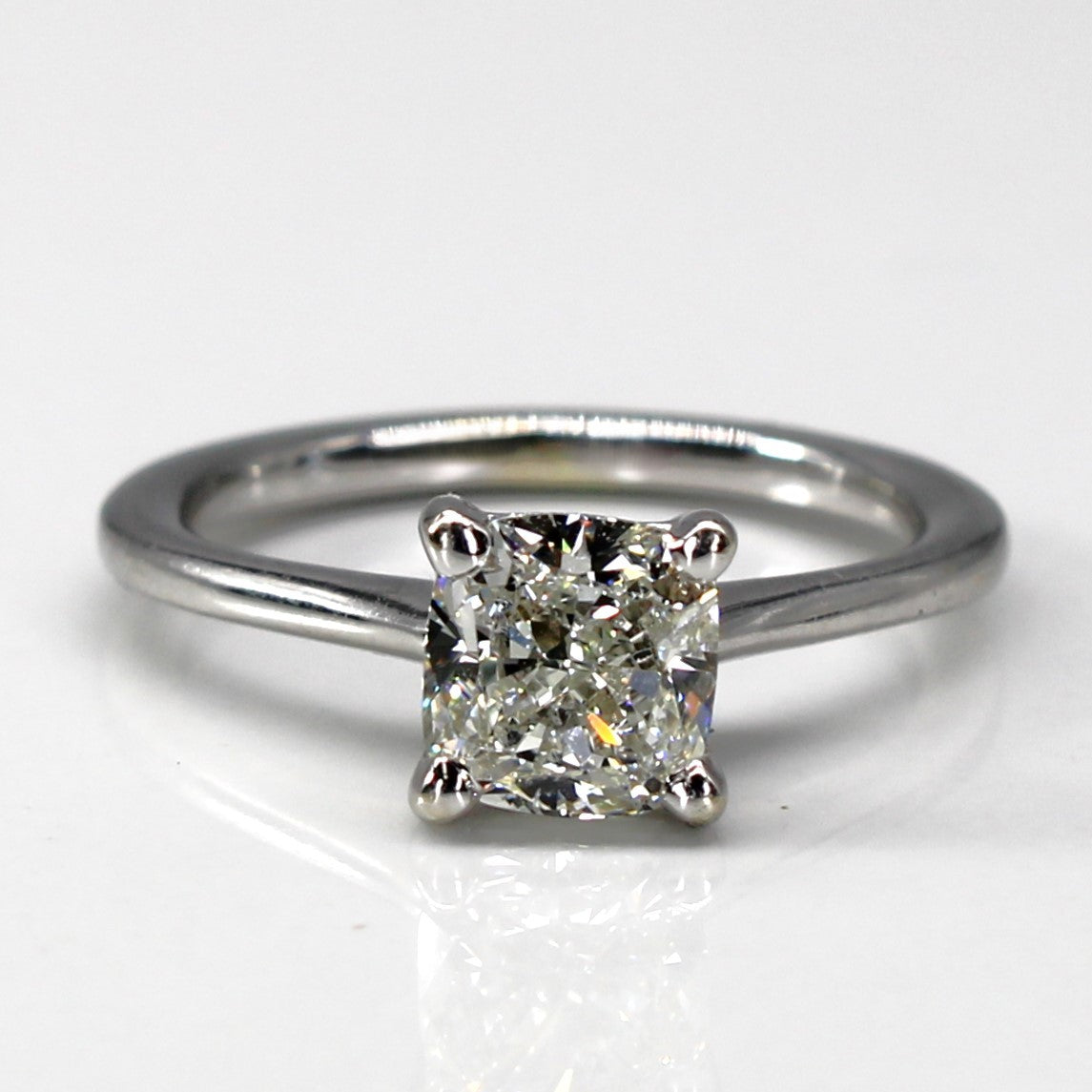 Solitaire Cushion Diamond Engagement Ring | 1.00ct SI2 J | SZ 3.5 |