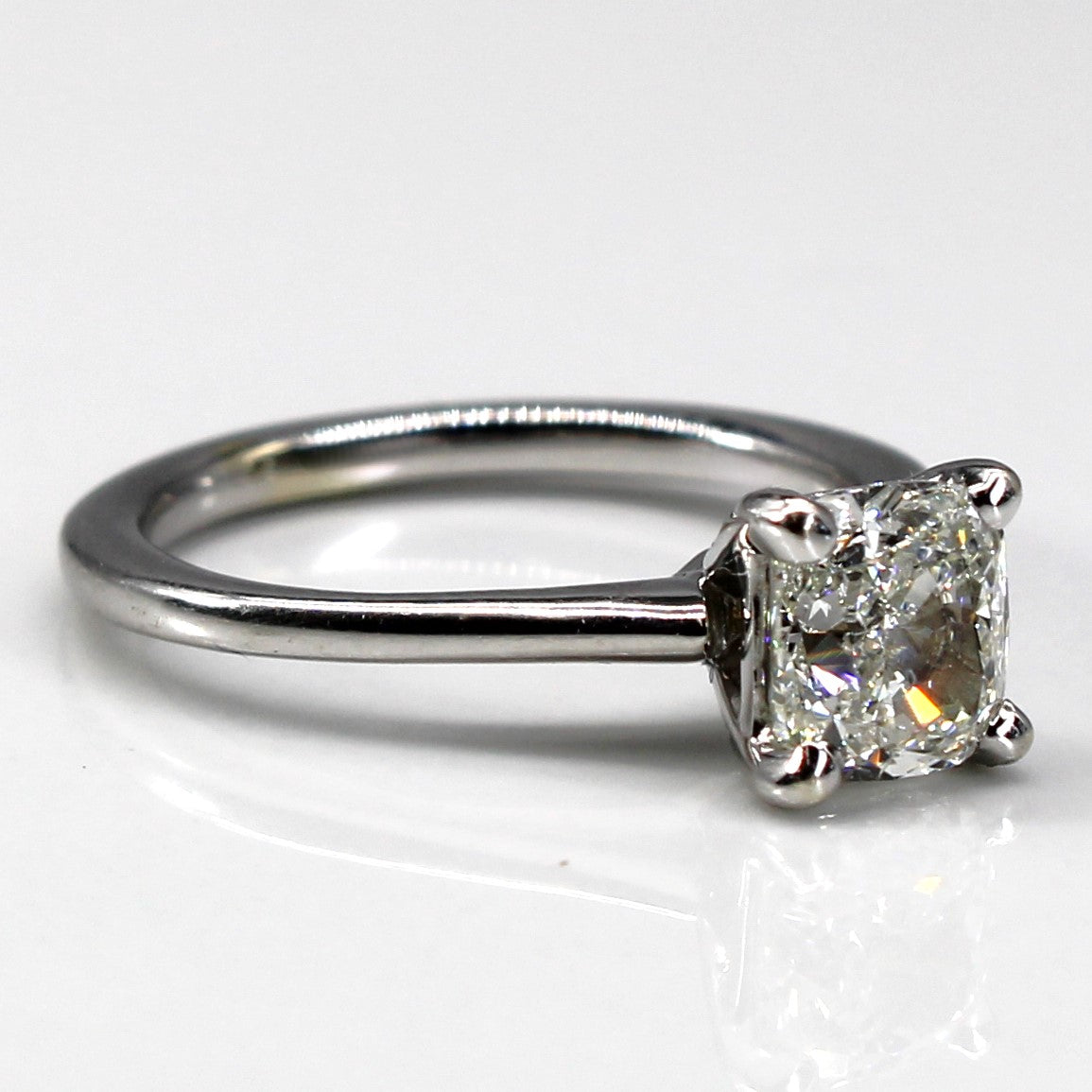 Solitaire Cushion Diamond Engagement Ring | 1.00ct SI2 J | SZ 3.5 |
