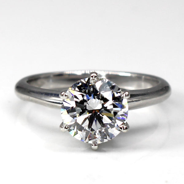 Solitaire Diamond Engagement Ring | 1.59ct VS2 D | SZ 5 |