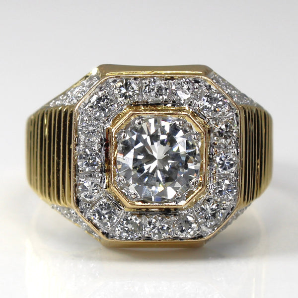 Textured Grid Diamond Ring | 1.70ctw VS1 H | SZ 10 |