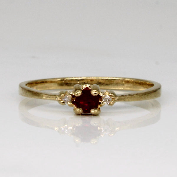 Ruby & Diamond Ring | 0.09ct, 0.01ctw | SZ 5.5 |
