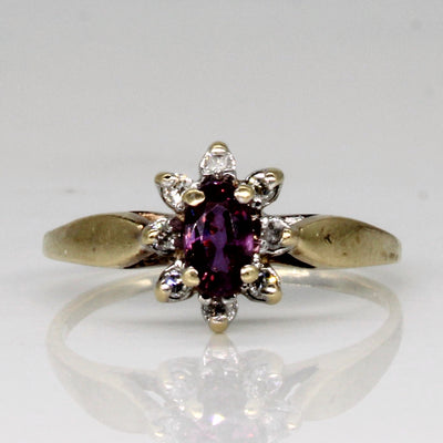 Ruby & Diamond Cluster Ring | 0.22ct, 0.04ctw | SZ 4 |