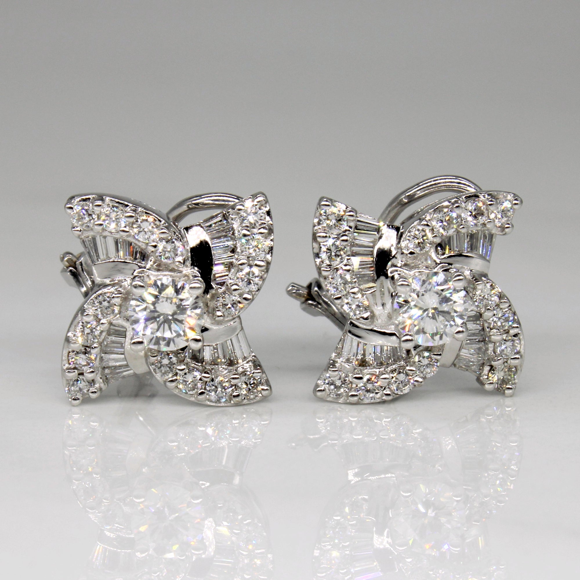 Diamond Clip On Earrings | 1.10ctw |