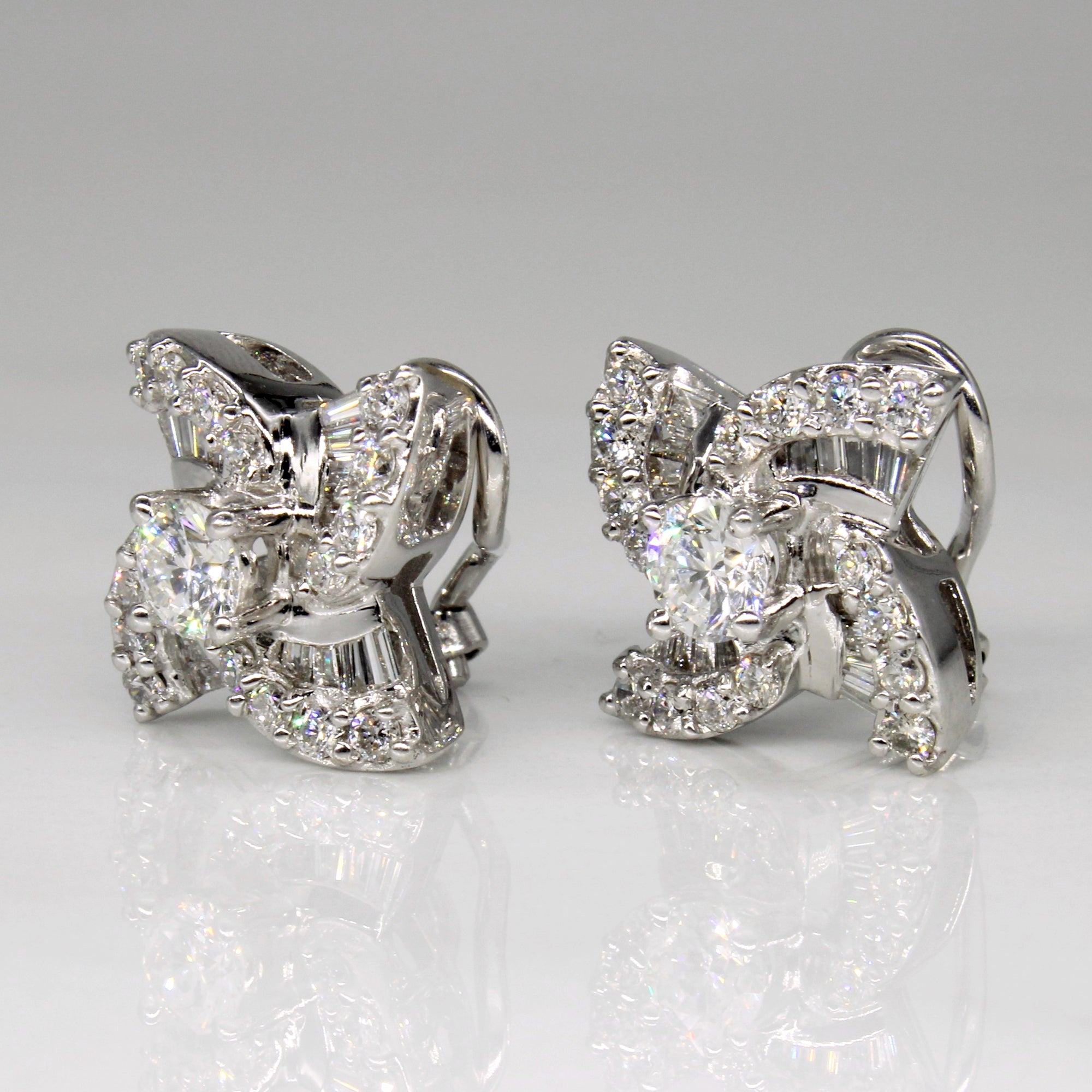 Diamond Clip On Earrings | 1.10ctw |