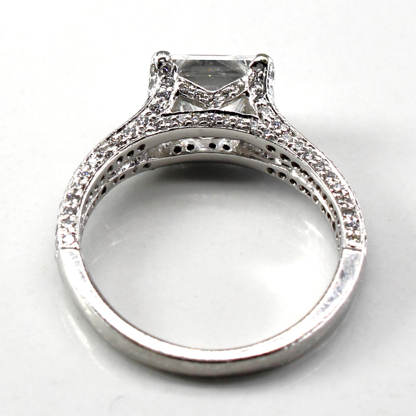 Princess Solitaire with Accents Diamond Ring | 2.12ctw VVS2 F/G | SZ 5 |