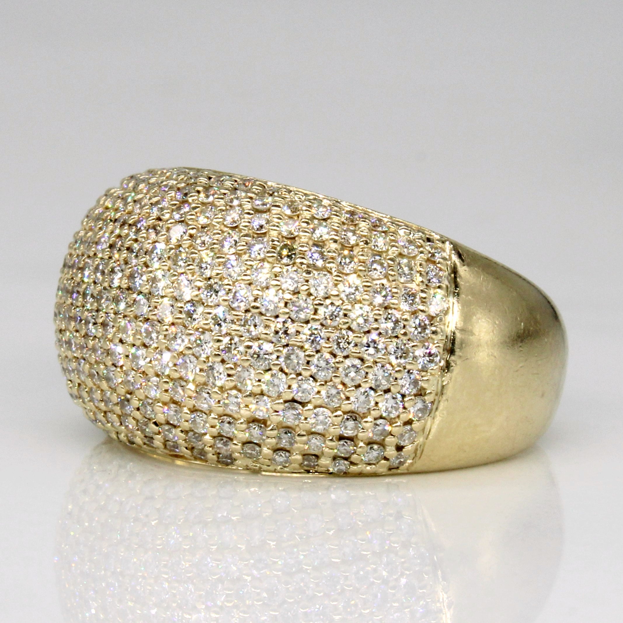 Bague sertie de diamants pavés | 1,20 ct | Taille 7,5 | 