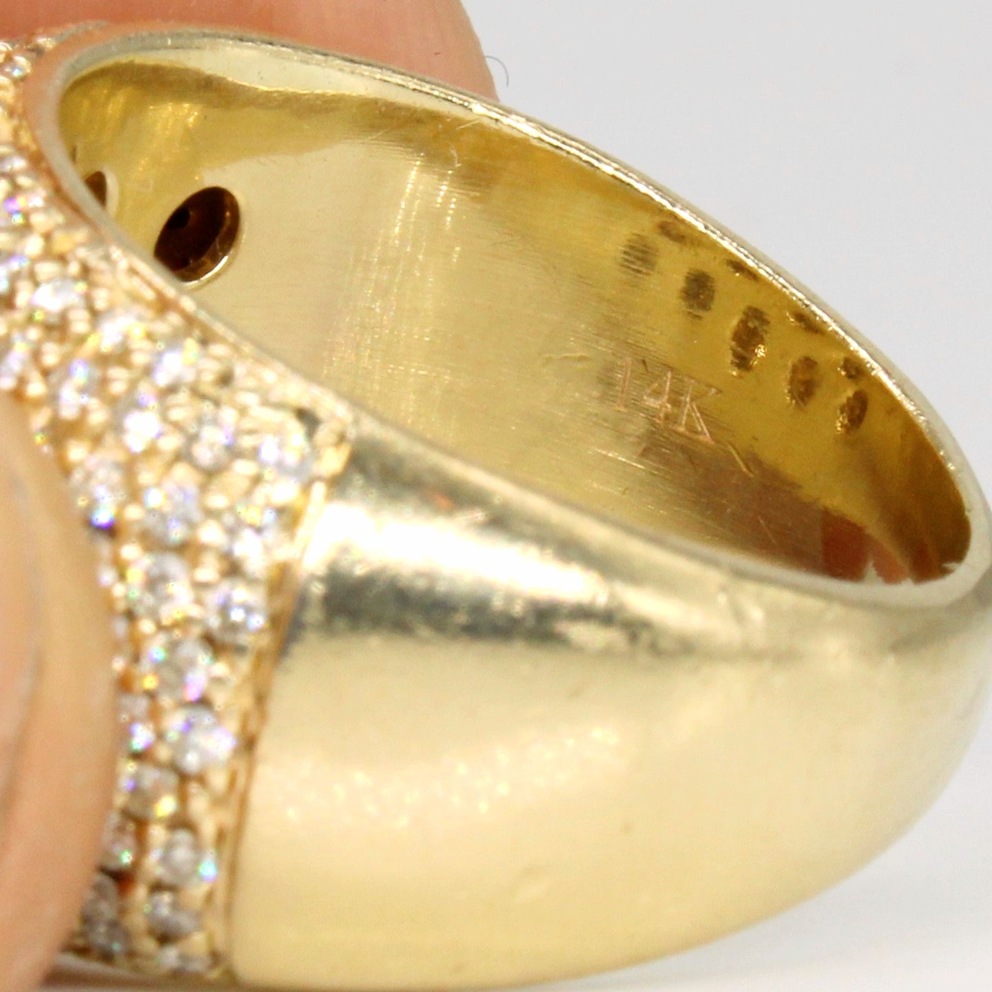Bague sertie de diamants pavés | 1,20 ct | Taille 7,5 | 