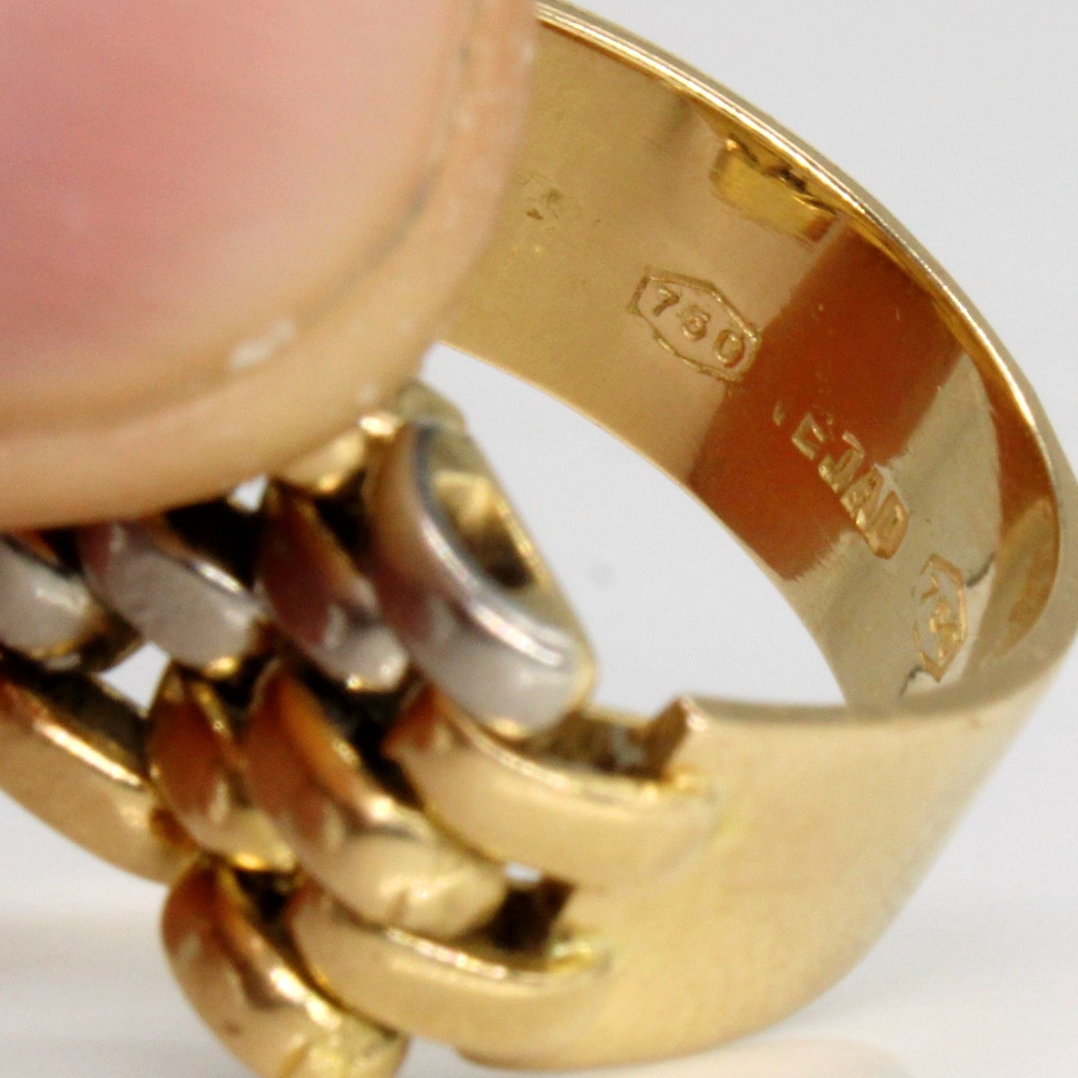 Bague à maillons panthère en or bicolore 18 carats | Taille 8 | 