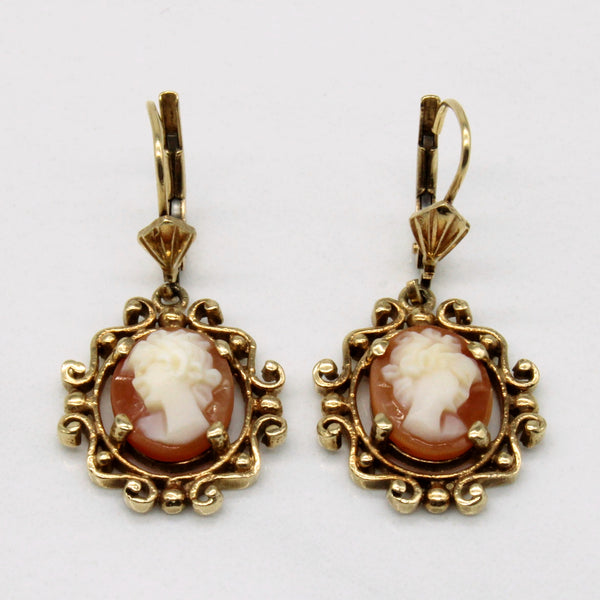 Carved Shell Cameo Earrings | 2.50ctw |