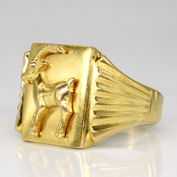 10k Yellow Gold Goat Ring | SZ 11.25 |