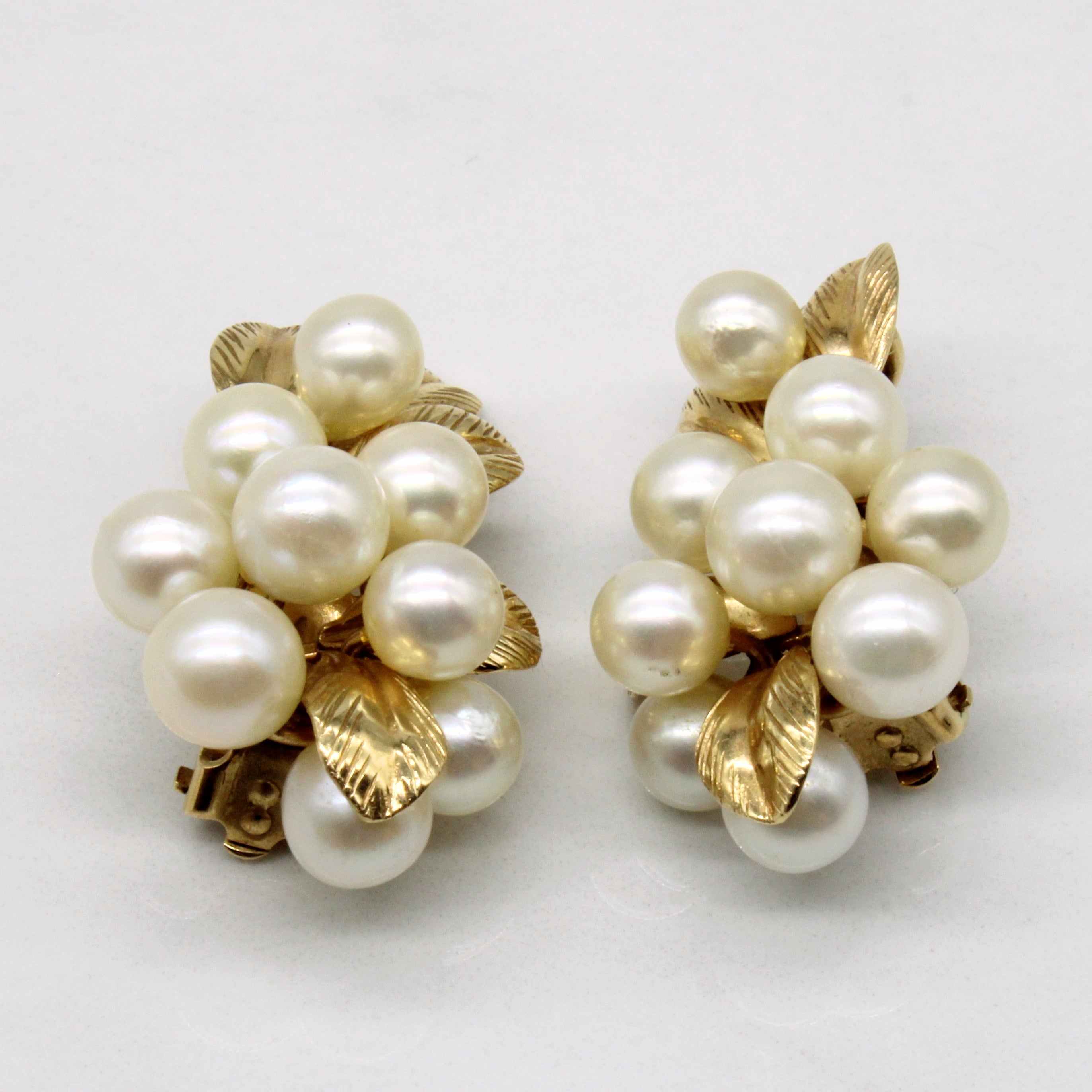 Vintage Clip On Pearl Earrings