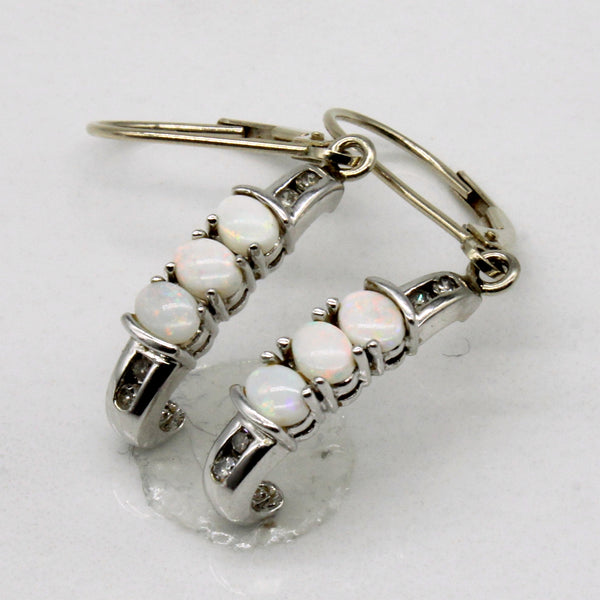 Opal & Diamond Drop Earrings | 0.60ctw, 0.04ctw |