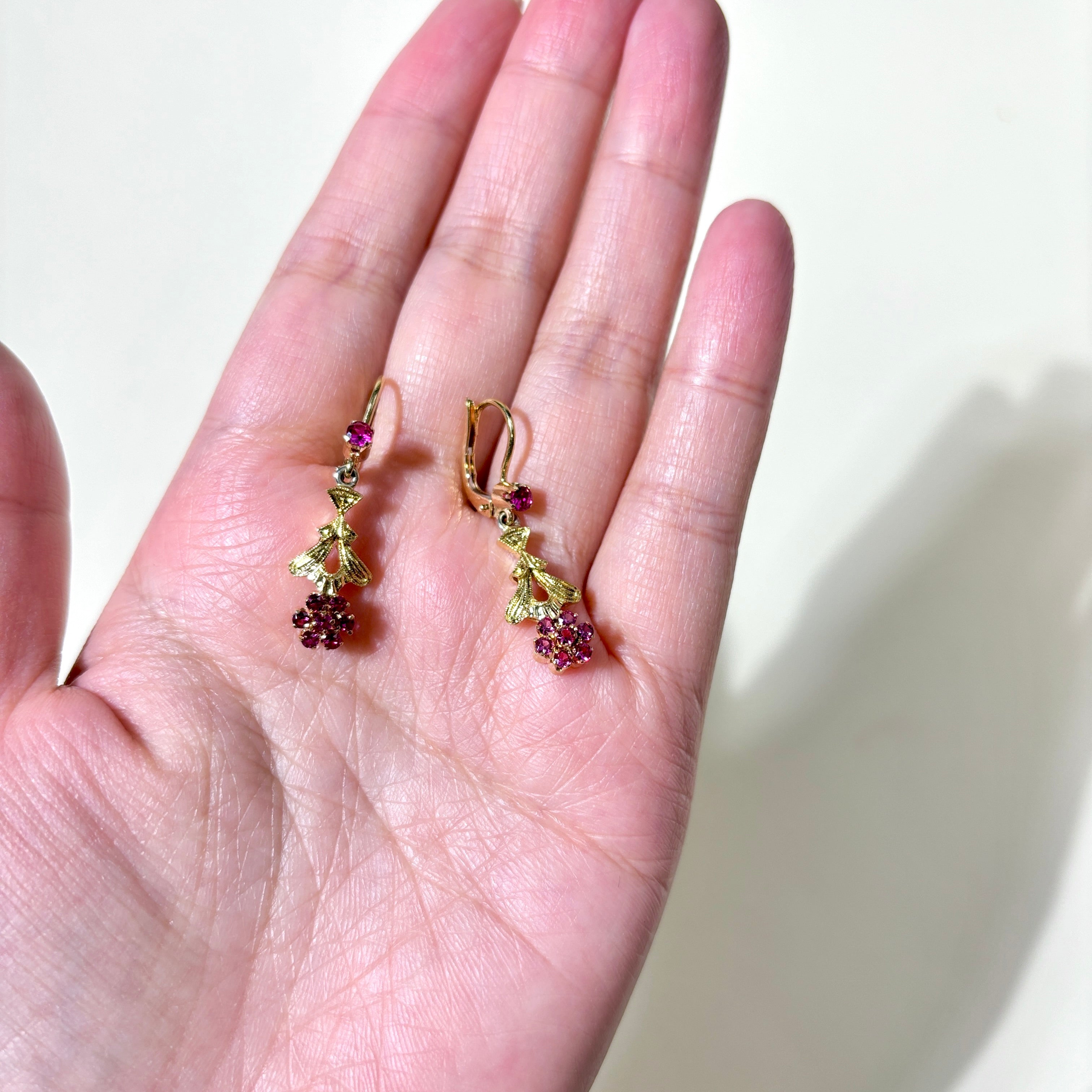 18K Yellow Gold Pink Topaz Drop Earrings | 0.66ctw |