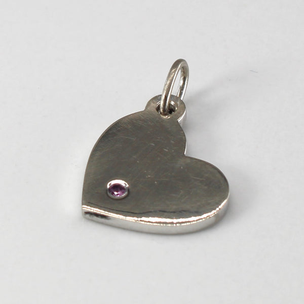Tiffany & Co' Heart 18k Pink Sapphire Charm | 0.01ct |