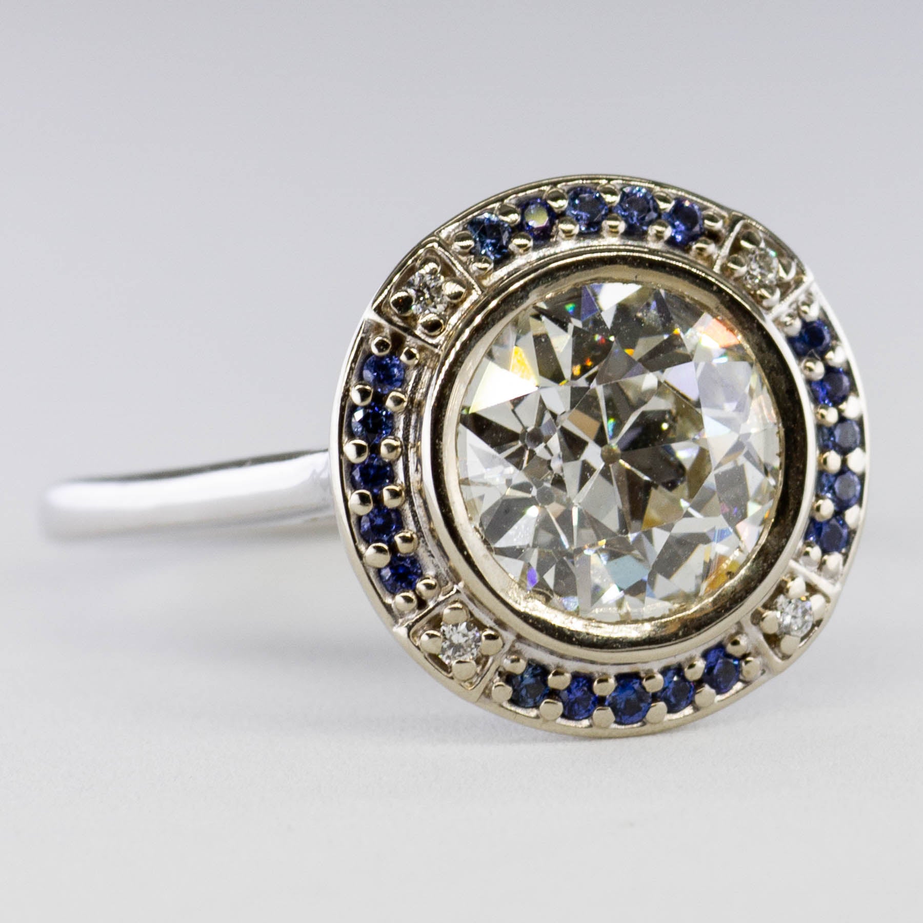 '100 Ways' Sapphire & Diamond Halo Engagement Ring | 2.02ct, 0.25ctw | SZ 7 |